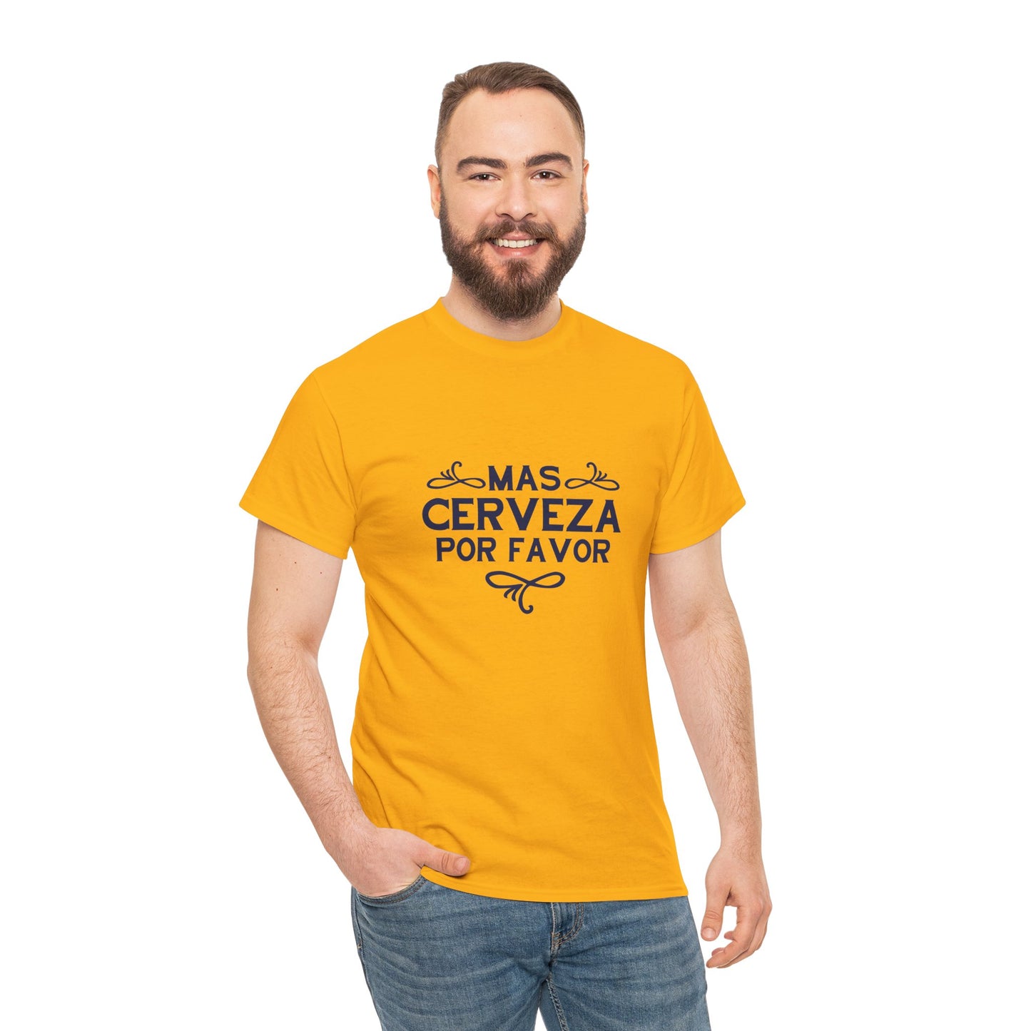 Funny Beer Lover Unisex Tee, Gift for Dad, Birthday Party Shirt, Casual Drinking Top, Humor T-Shirt, Mas Cerveza