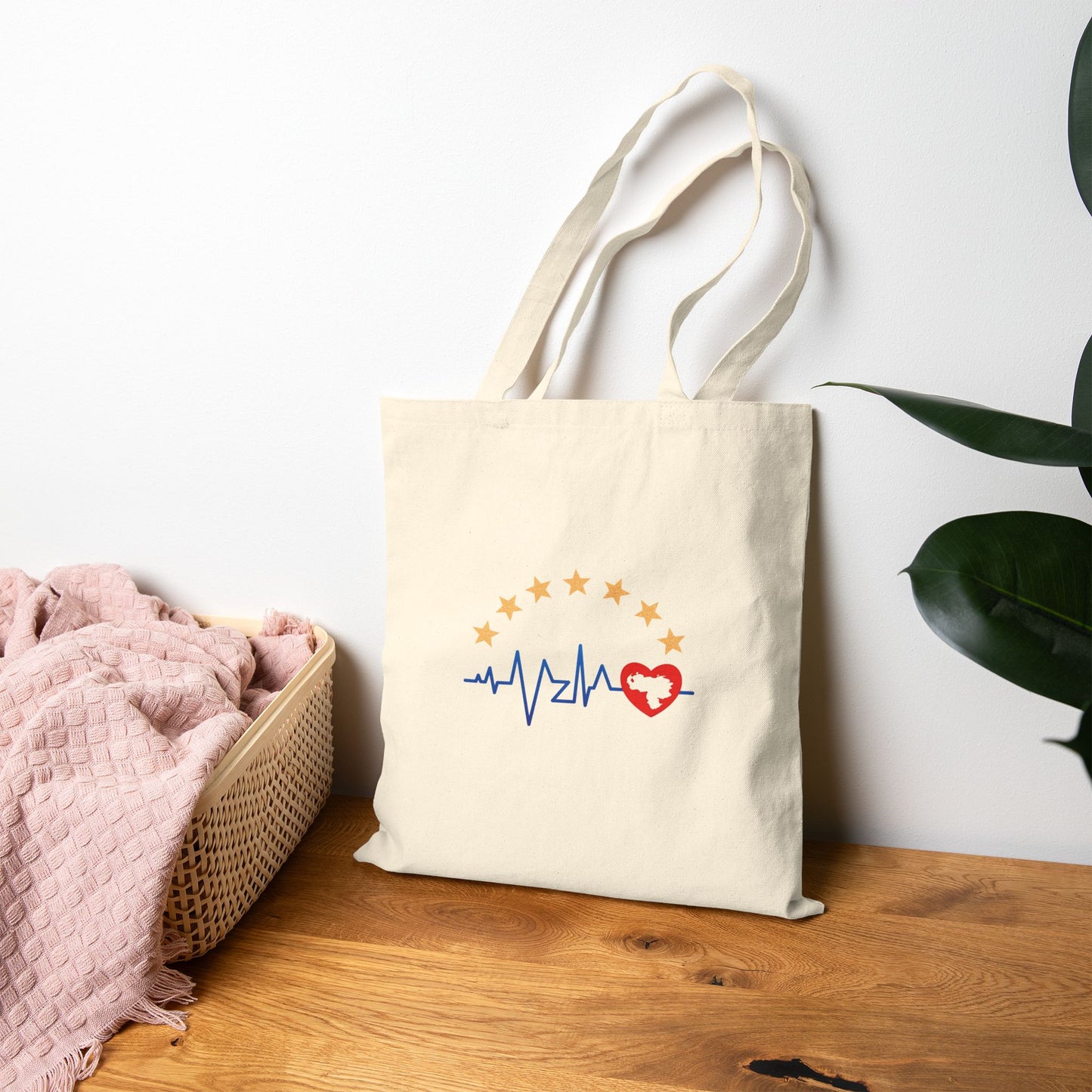 Heartbeat Love Cotton Canvas Tote Bag, Eco-Friendly Shopping Bag, Gym Bag, Gift for Her, Personalized Tote, Colombian Tote Bag