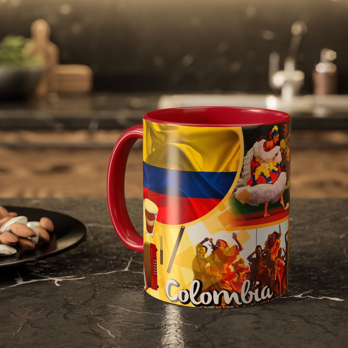 Colorful Colombian Art Mugs, Coffee Cup, Unique Gift, Vibrant Design, Home Decor, Cultural Celebrations