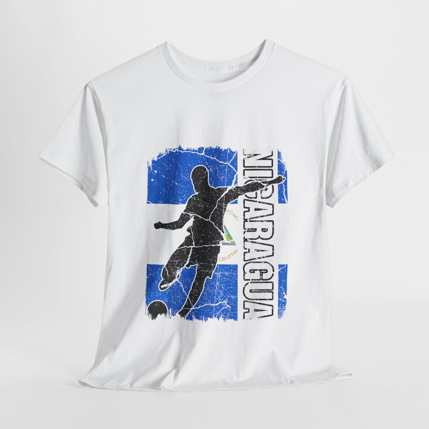Nicaragua Soccer Unisex Heavy Cotton Tee, Casual T-Shirt, Sportswear, Gift for Soccer Fans, Travel Souvenir