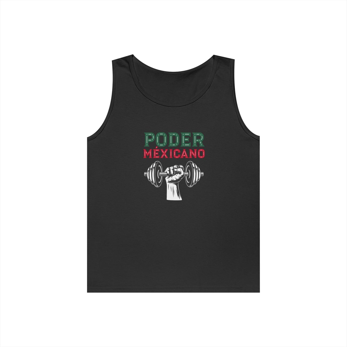 Mexican Strength Unisex Cotton Tank Top, Workout Clothing, Fitness Apparel, Gift for Gym Lovers, Summer Activewear, Poder Mexicano