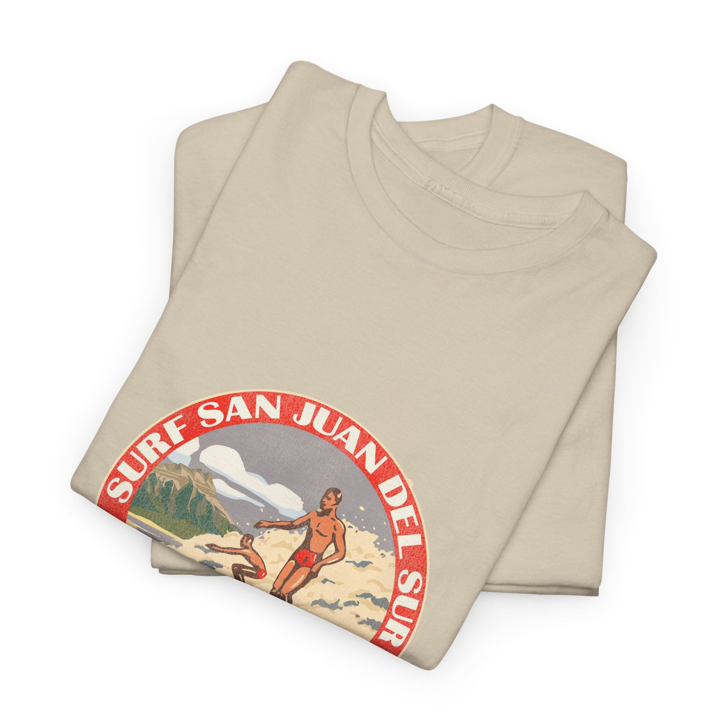 Vintage Nicaragua Surf Tee, Unisex Heavy Cotton T-Shirt, Beach Vibes, Summer Casual Wear, Gift for Surf Lovers, Retro Travel Shirt