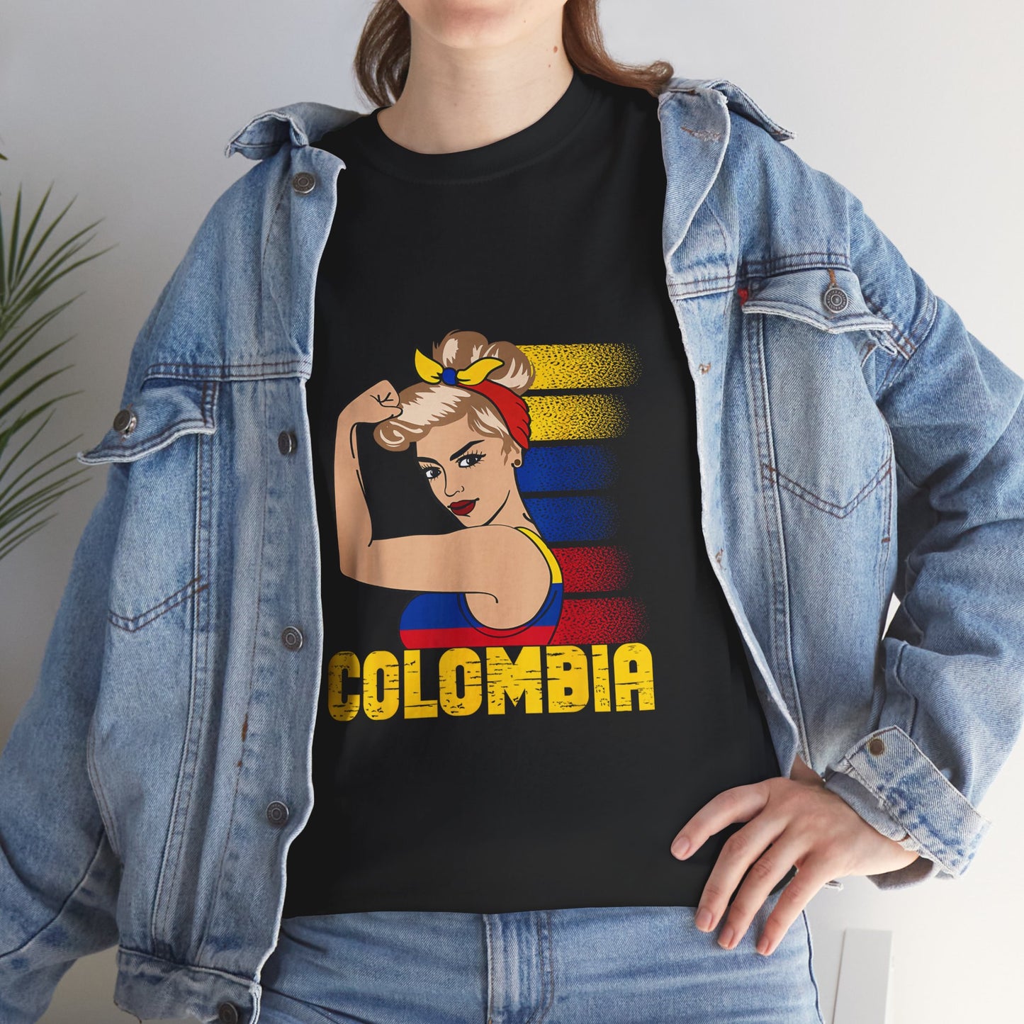 Colombian Girl Design Tee, Camiseta Colombian Girl, T-shirt Colombian, Moda Colombiana