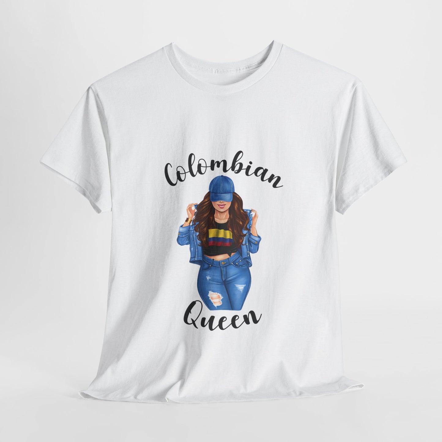 Colombian Girl Design Tee, Camiseta Colombian Girl, T-shirt Colombian, Moda Colombiana