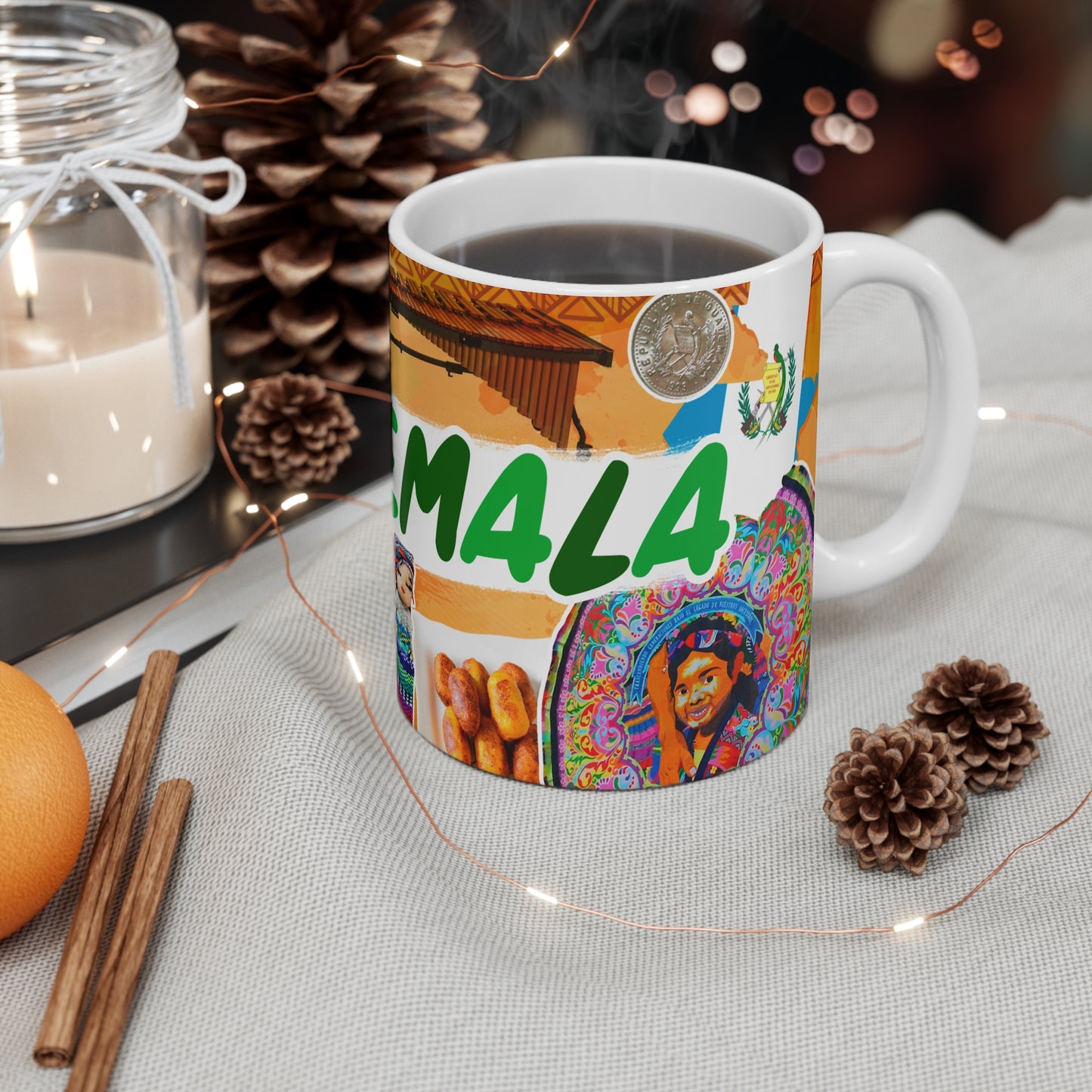 Vibrant Guatemalan Travel Mug | Perfect Gift for Travelers, Coffee Lovers, Souvenir Mug, Guatemala Theme, Colorful Drinkware, Taza Guatemala