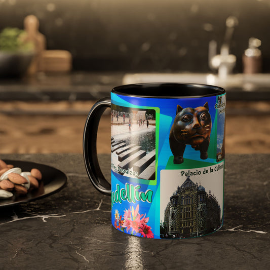 Colorful Travel Mugs - Perfect for Souvenir Collectors, Gift Ideas, Warm Beverages, Home Decor, and Travel Enthusiasts, Medellin Mug coffee!