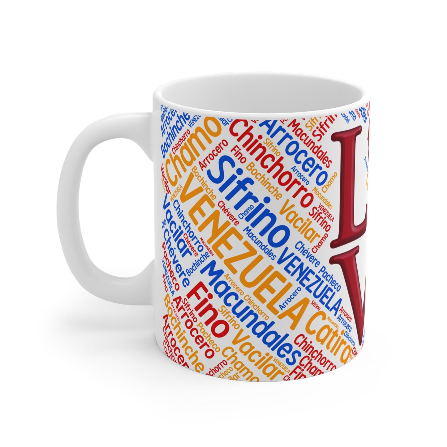 Love Mug 11oz - Celebrate Culture, Great for Gifts, Home Decor, Coffee Lovers, Unique Coffee Cup, Taza Venezuela