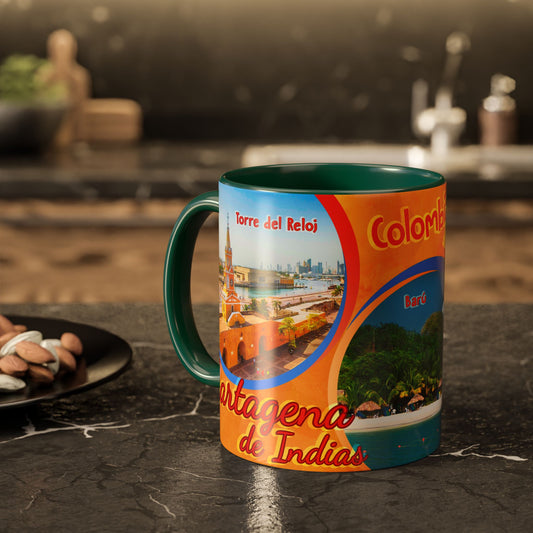 Colorful Colombian Landscape Mug, Vibrant Travel Coffee Cup, Unique Gift for Travelers, Fun Home Office Decor, Great for Birthdays, Holidays