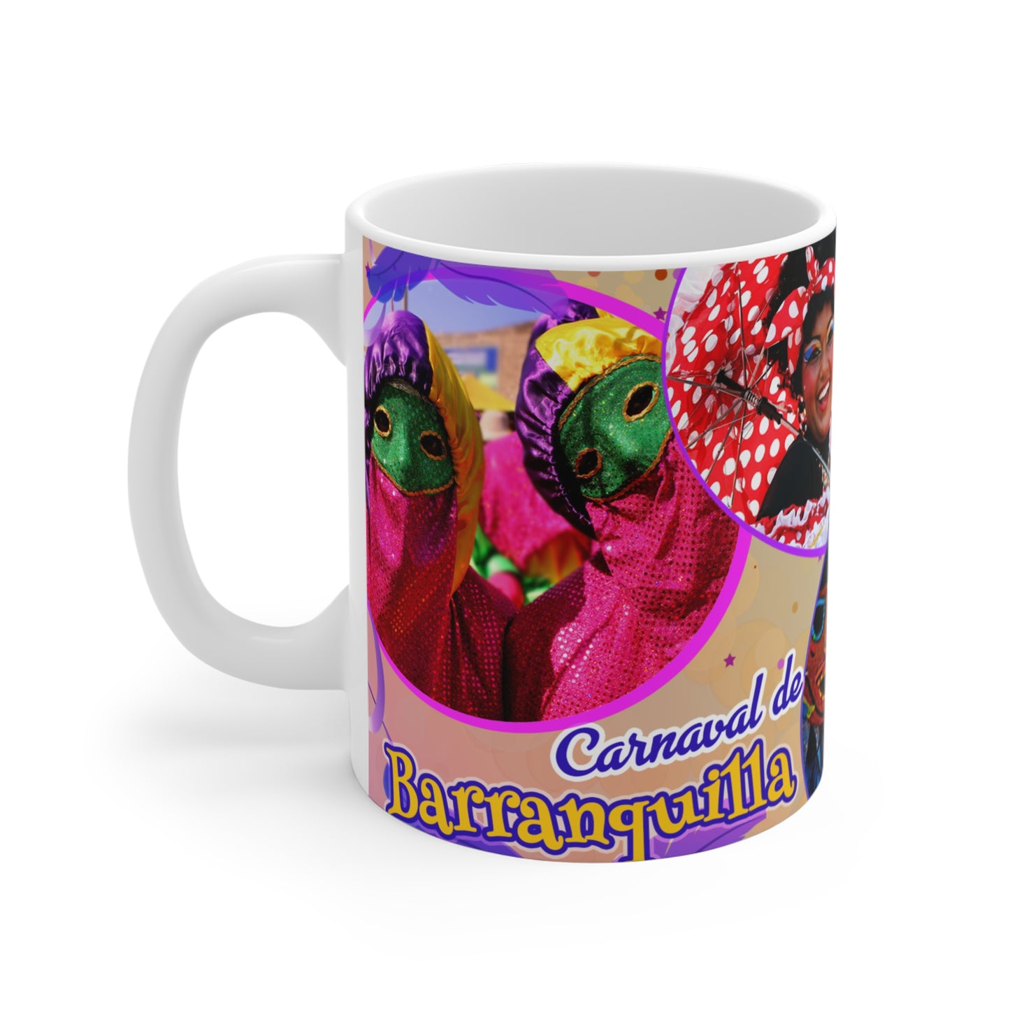 Vibrant Barranquilla Carnival Mug, Colorful Celebration Coffee Cup, Festival Gift, Unique Souvenir, Colombian Coffee
