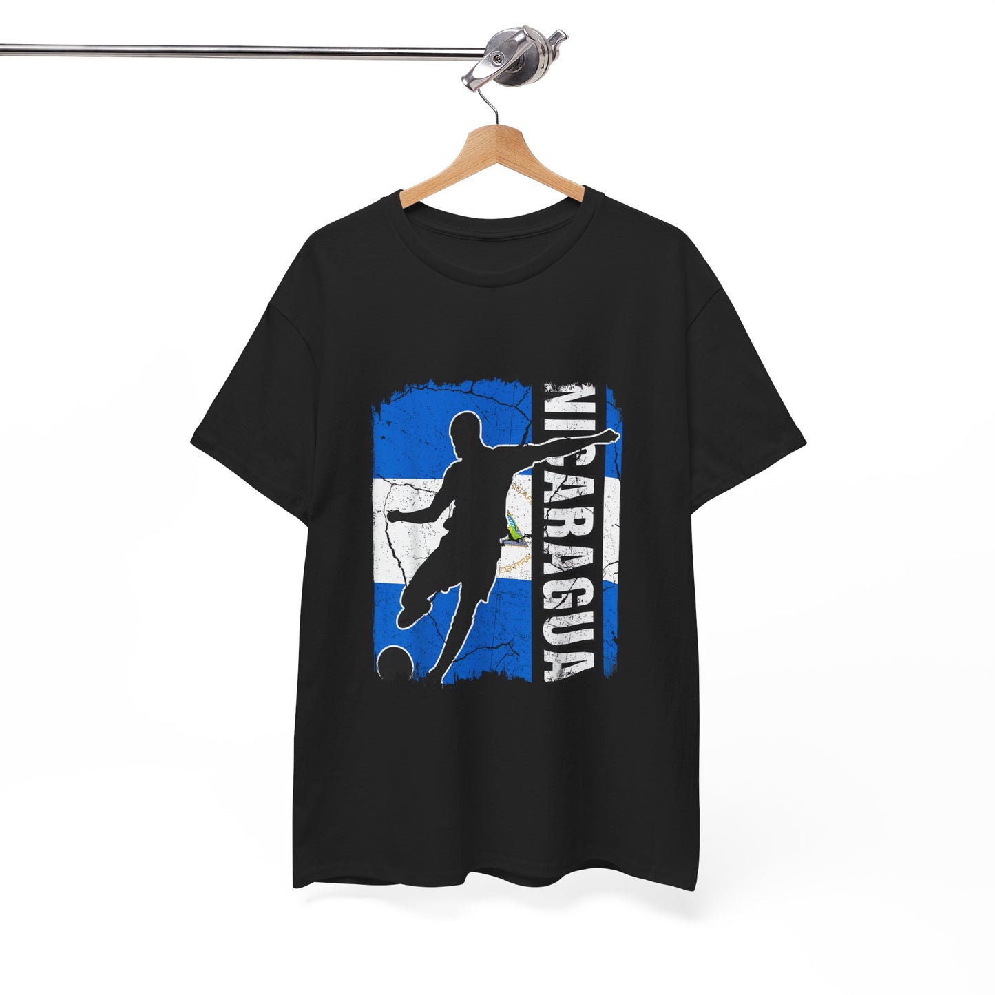Nicaragua Soccer Unisex Heavy Cotton Tee, Casual T-Shirt, Sportswear, Gift for Soccer Fans, Travel Souvenir