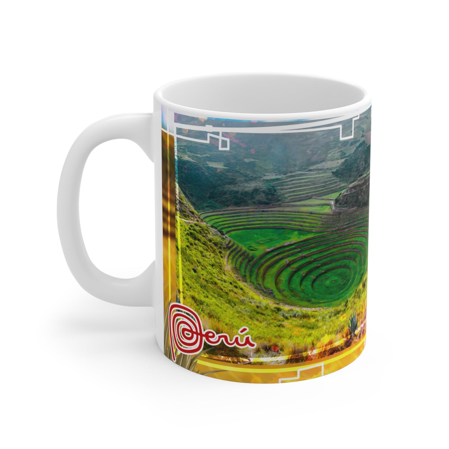 Peruvian Landscape Mug - 11oz Ceramic Coffee Cup, Gift for Travel Lovers, Nature Enthusiasts, Home & Kitchen Decor, Taza Perú