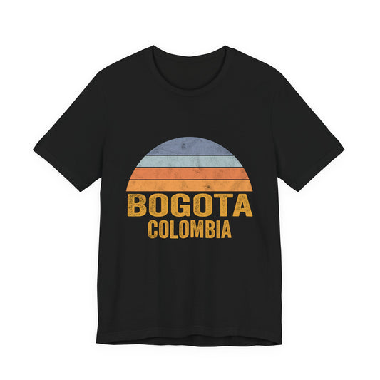 Colombia Bogotá Vintage Sunset Tee - Unisex Jersey Short Sleeve Shirt, Travel Shirt, Adventure Wear, Gift for Travelers, Vacation Tee