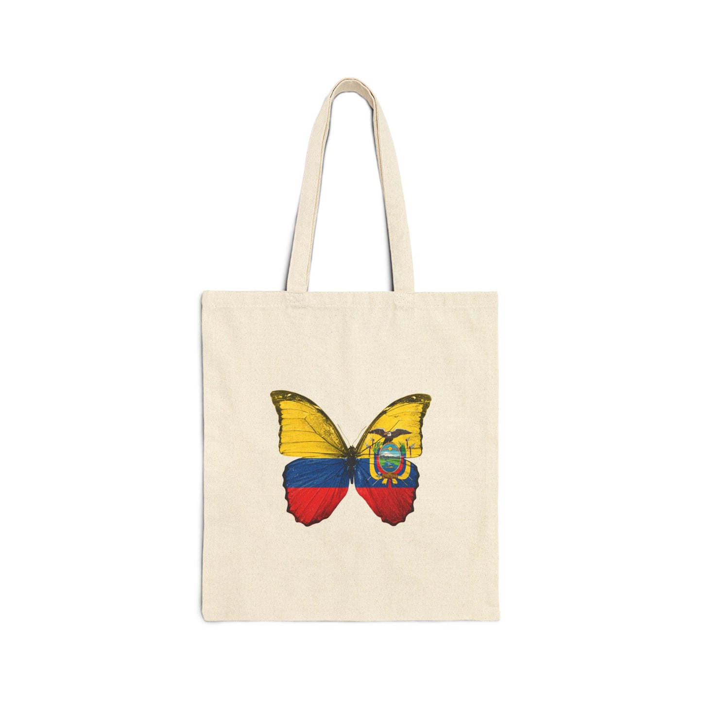 Vibrant Butterfly Tote Bag, Eco-Friendly Bag, Canvas Shopping Bag, Gift for Nature Lovers, Reusable Grocery Tote, Bolso Ecuatoriano