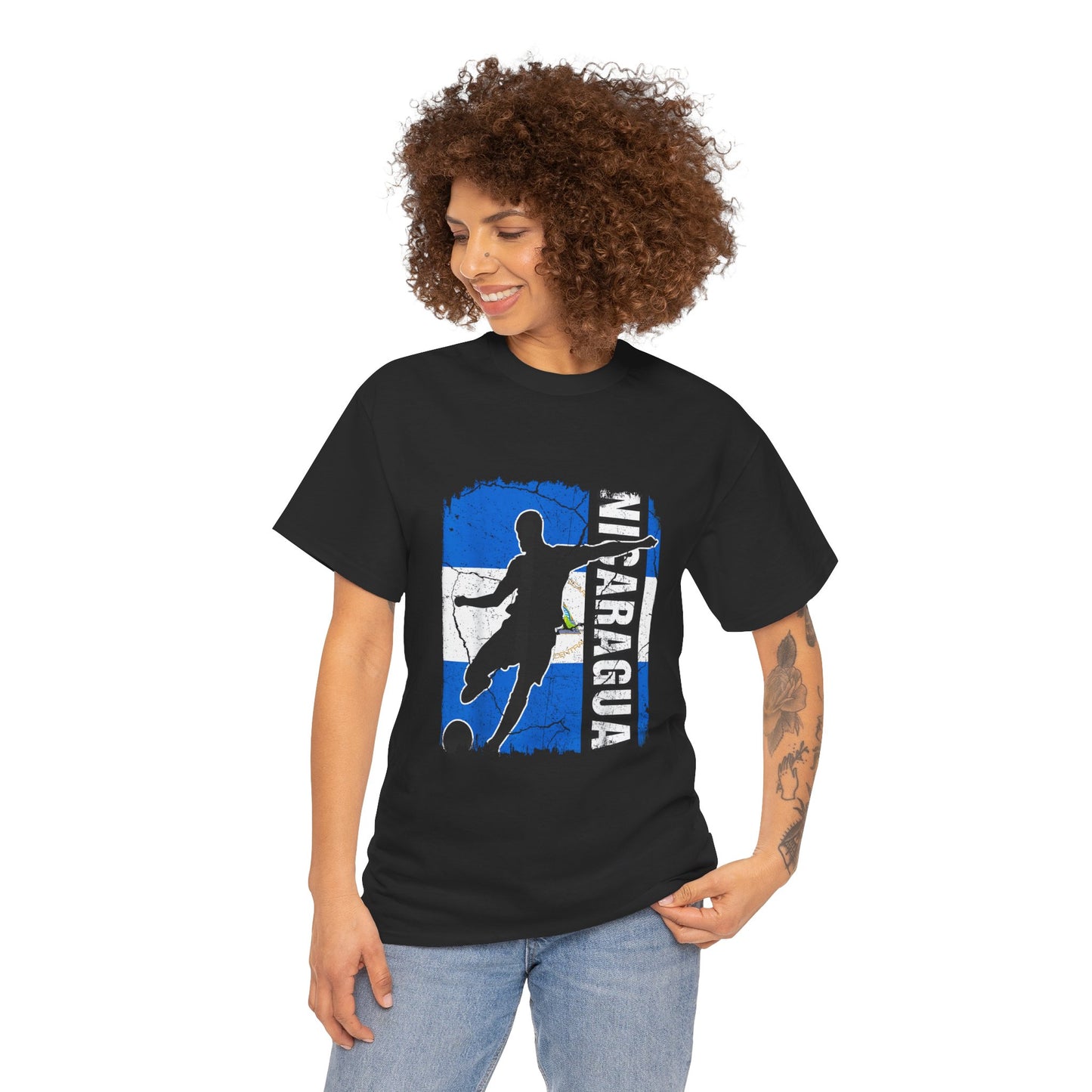 Nicaragua Soccer Unisex Heavy Cotton Tee, Casual T-Shirt, Sportswear, Gift for Soccer Fans, Travel Souvenir