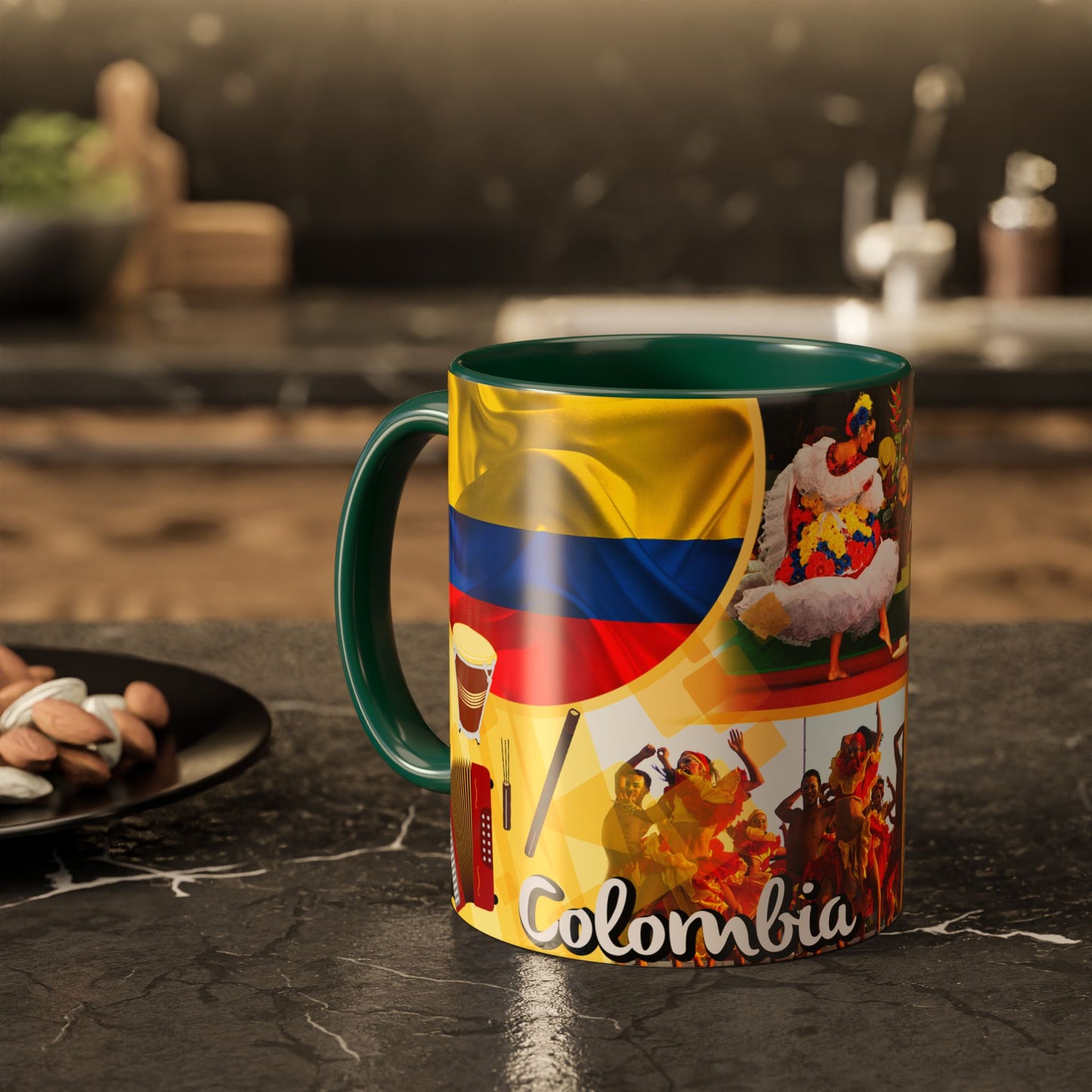 Colorful Colombian Art Mugs, Coffee Cup, Unique Gift, Vibrant Design, Home Decor, Cultural Celebrations
