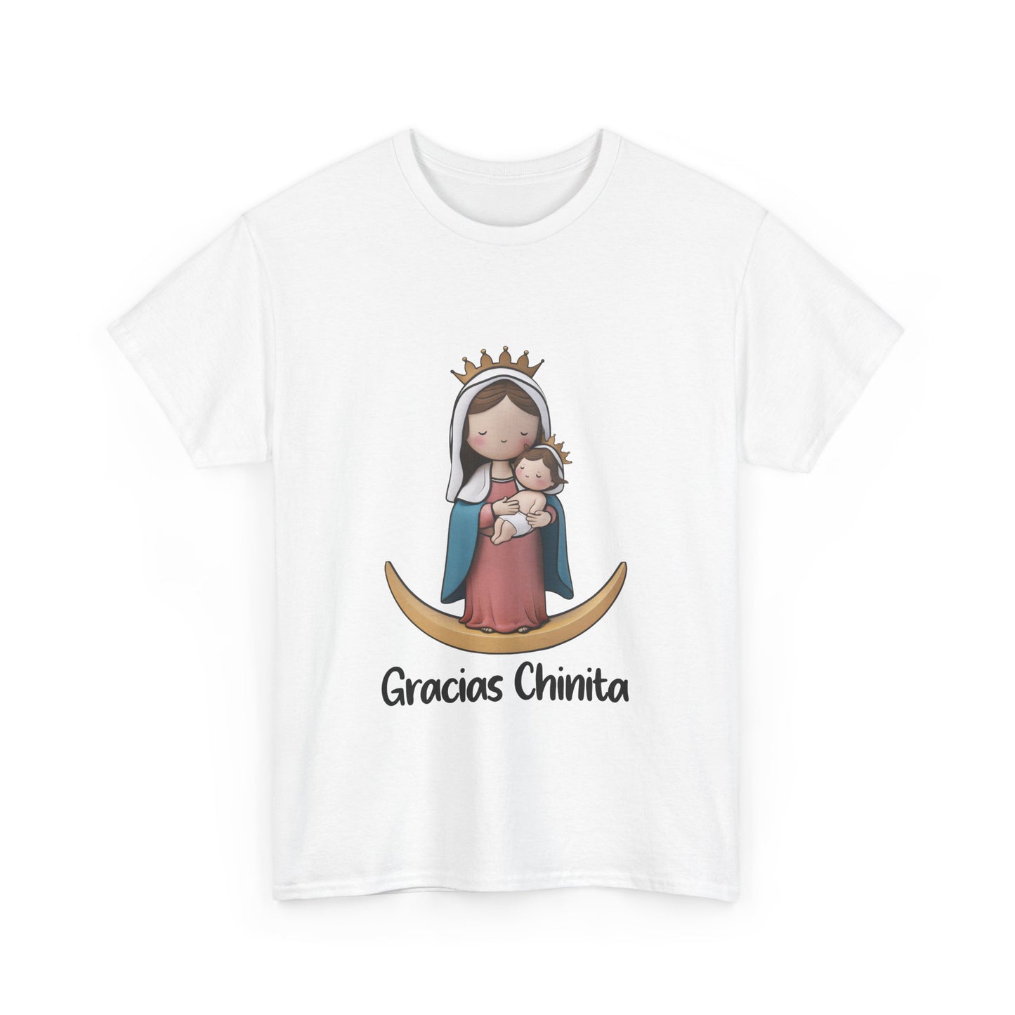 Gracias Chinita Unisex Heavy Cotton Tee, Cute Religious Shirt, Gifts for Moms, Everyday Wear, Spiritual Apparel, Faith-Based Clothing, Maracaibo