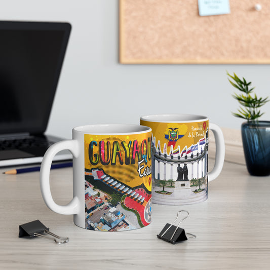 Ecuadorian Cityscape Mug, Travel Gift, Coffee Lover's Cup, Souvenir Drinkware, Geographical Artwork, Taza Ecuador