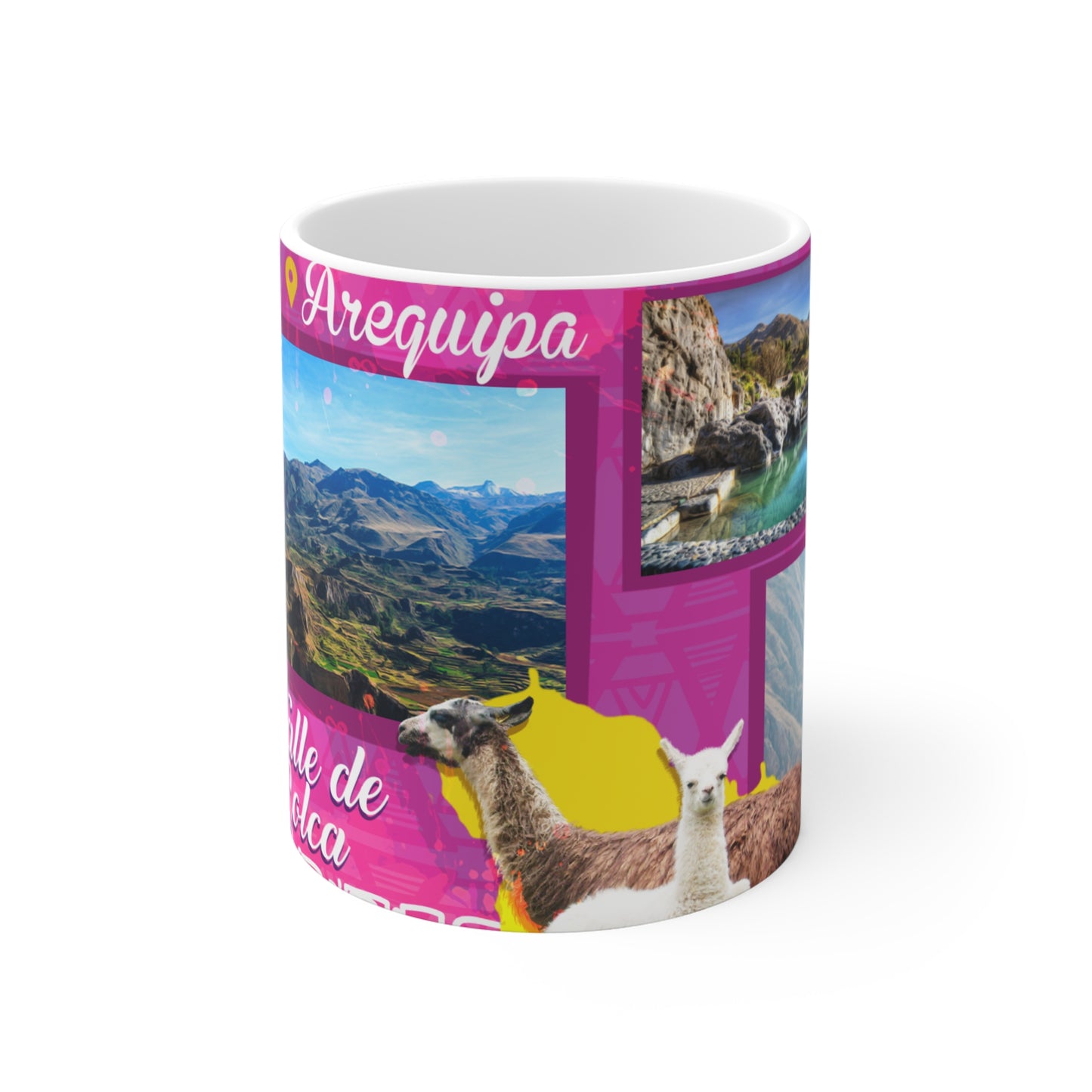Arequipa Peru Travel Mug, 11oz Coffee Cup, Souvenir Gift, Adventure Lovers, Unique Design, Fiesta Celebration Drinkware, Taza Perú