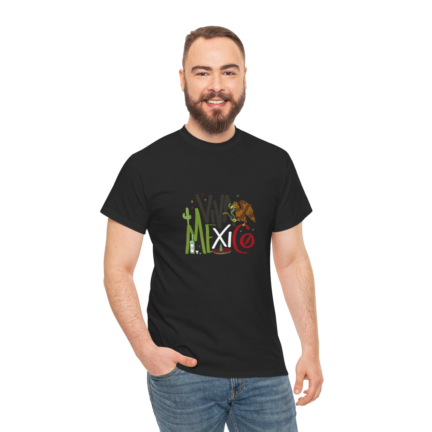 Viva Mexico Tee | Unisex Heavy Cotton T-Shirt, Travel Souvenir, Festival Wear, Cultural Celebration, Gifts for Her/Him