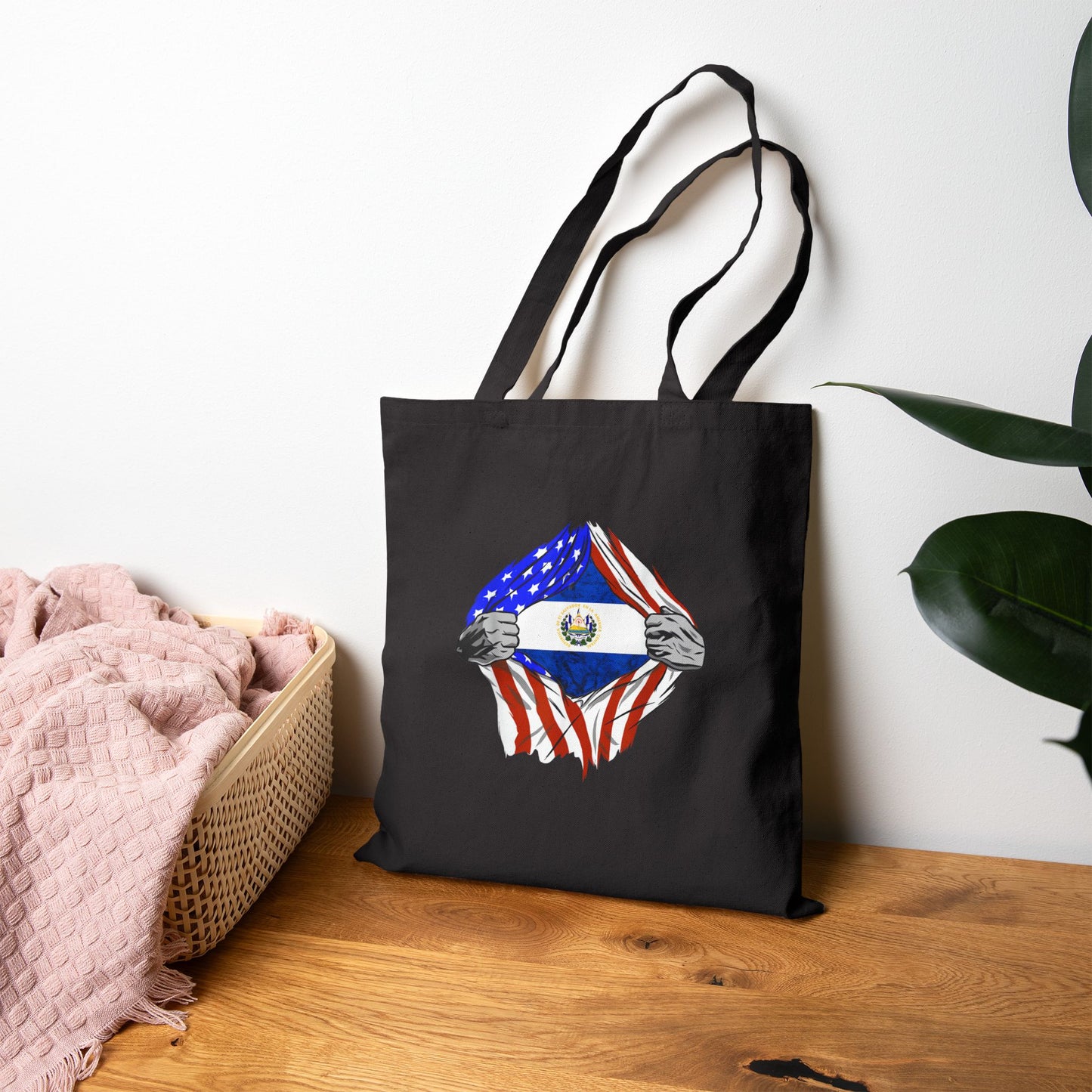 Patriotic Cotton Canvas Tote Bag | Eco-Friendly, Reusable Shopping Bag | Perfect for Independence Day, Gifts, School, Travel, Bolso el Salvador
