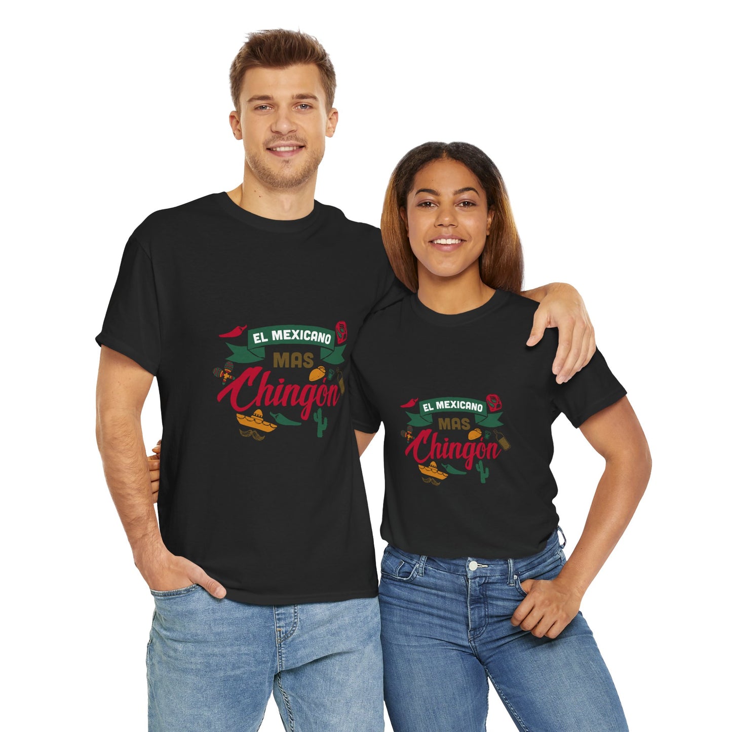 Mexican Pride Tee, Unisex Heavy Cotton Tee, El Mexicano Mas Chingon Shirt, Cultural Celebration Gift, Fun T-Shirt for Parties, Travel Wear