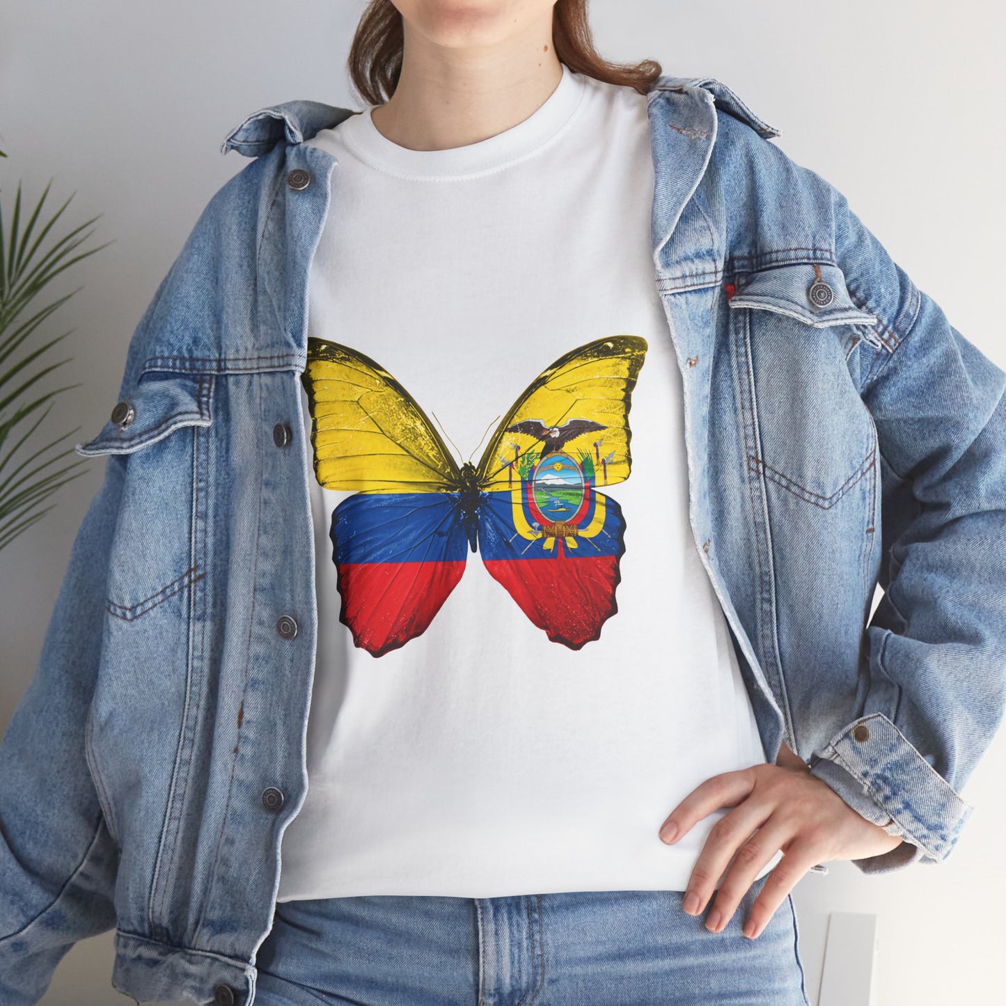 Ecuador Butterfly Tee, Unisex Cotton Shirt, Eco-Friendly Gift, Travel Souvenir, Nature Lover Apparel, Festival Wear, Spring Fashion