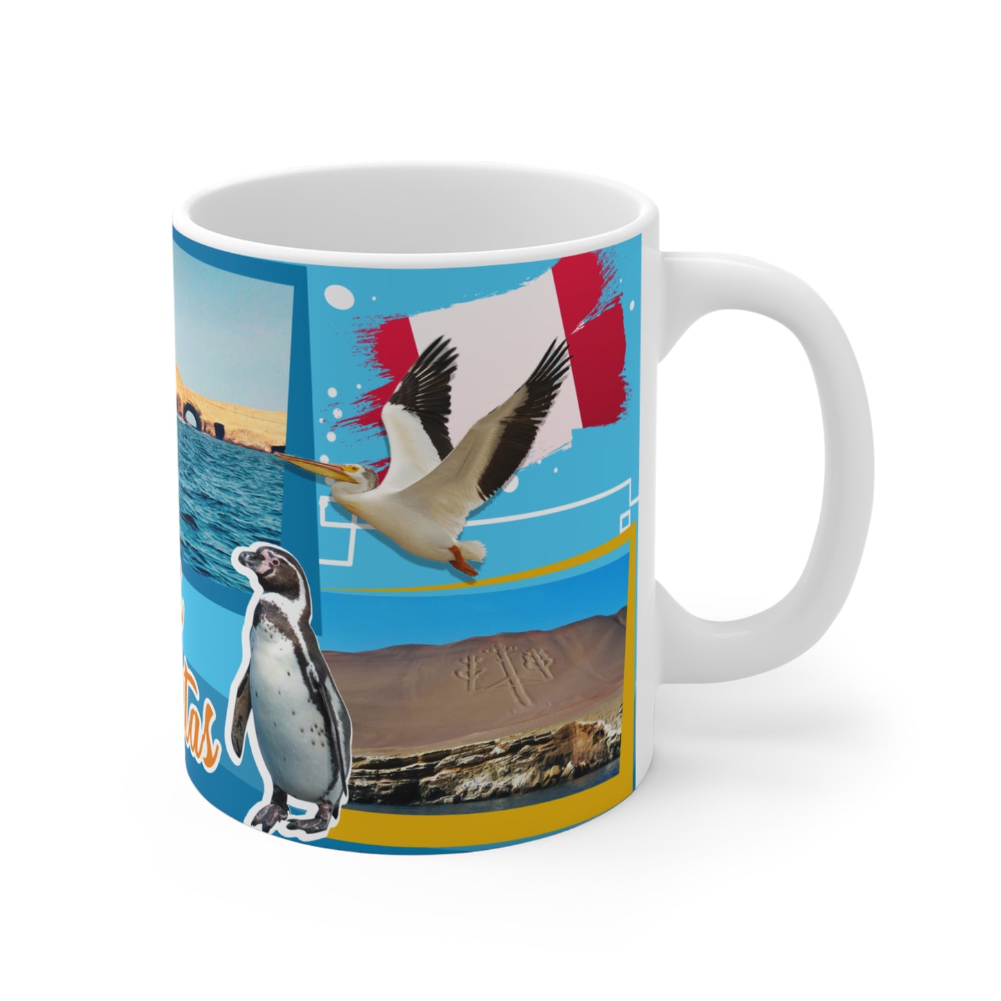 Islas Ballestas Travel Mug, Adventure Coffee Cup, Peru Souvenir Gift, Nature Lover's Drinkware, Beach Vacation Memory, Taza Perú