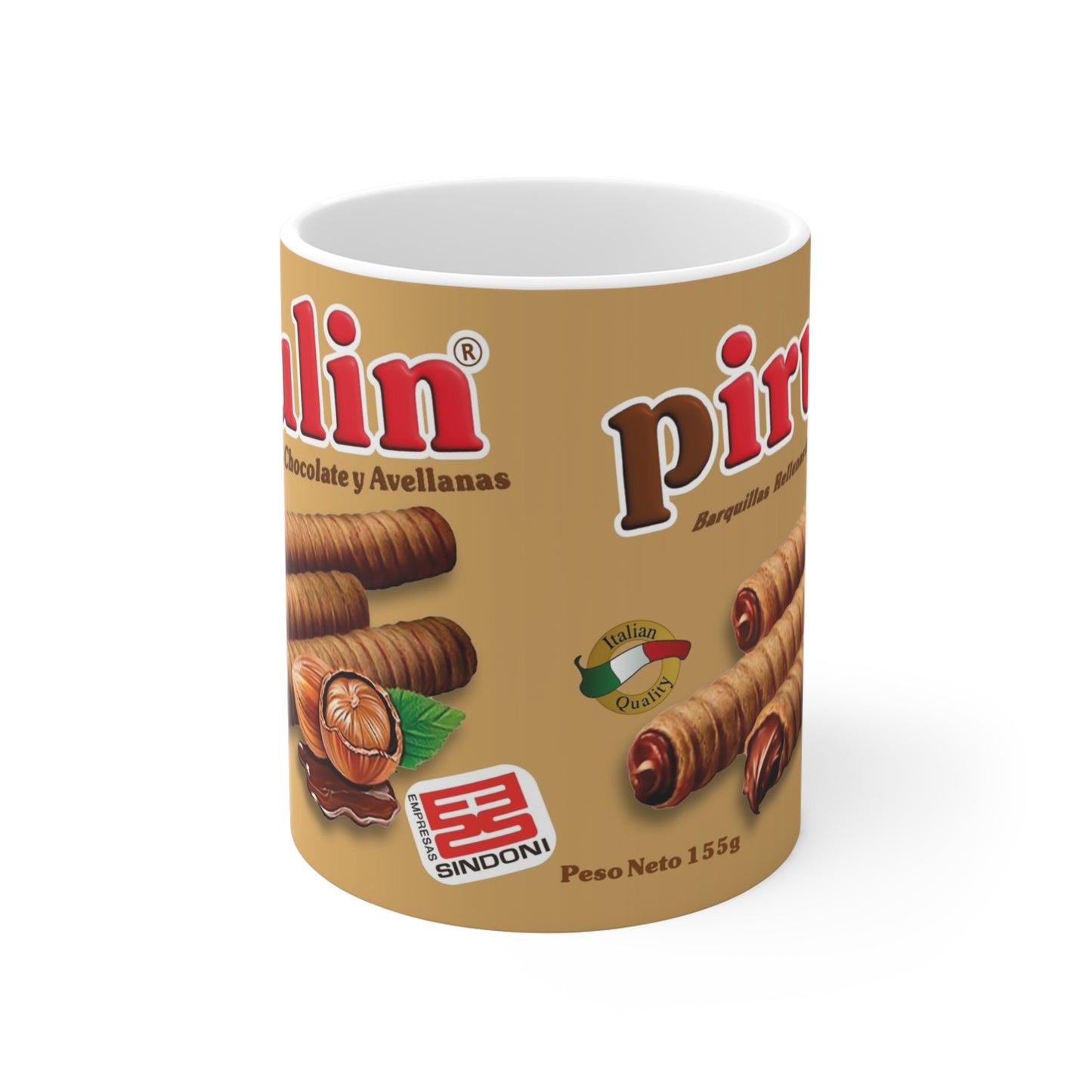 Delightful Pirulin Mug | Chocolate Hazelnut Cup, Gifts for Foodies, Coffee Lovers, Snack Enthusiasts, Cute Kitchen Decor, Taza Venezuela