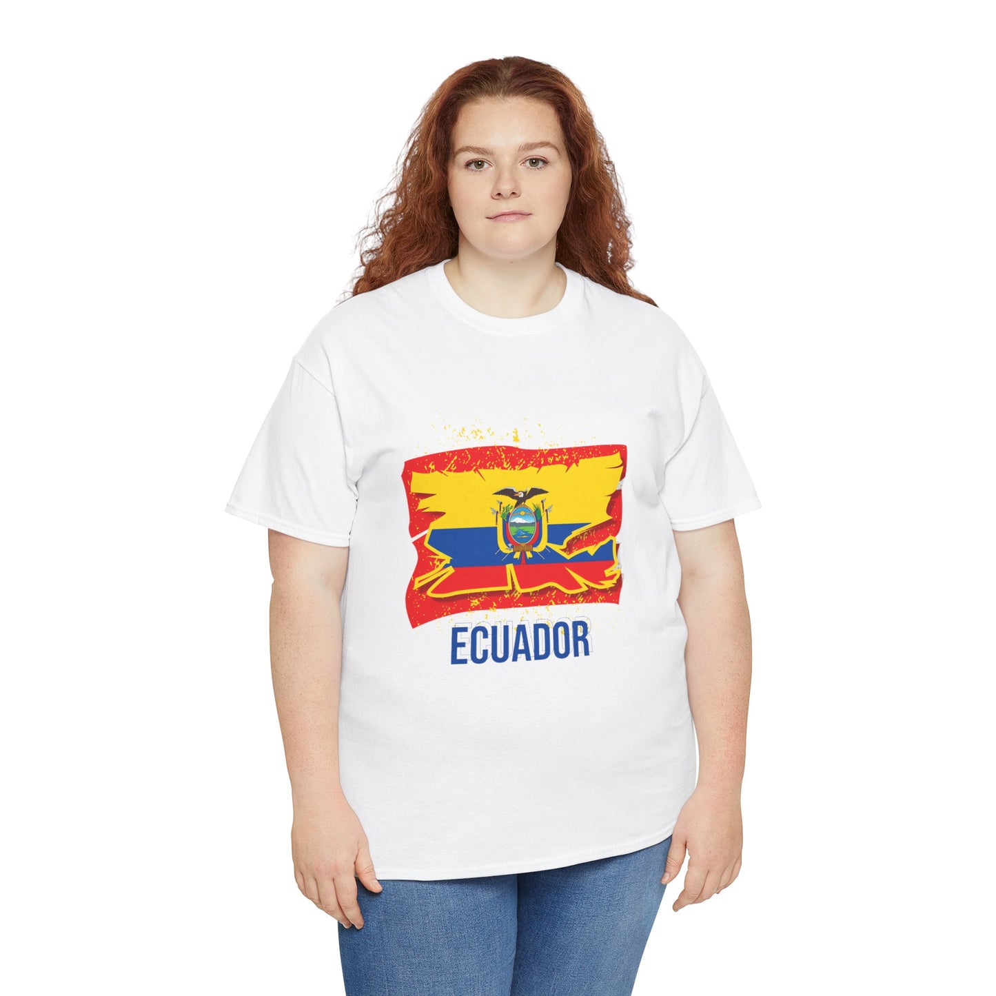 Ecuador Flag Unisex Heavy Cotton Tee, Ecuadorian Pride Shirt, Travel Gift, Casual Wear, Summer T-Shirt, Camiseta Ecuador