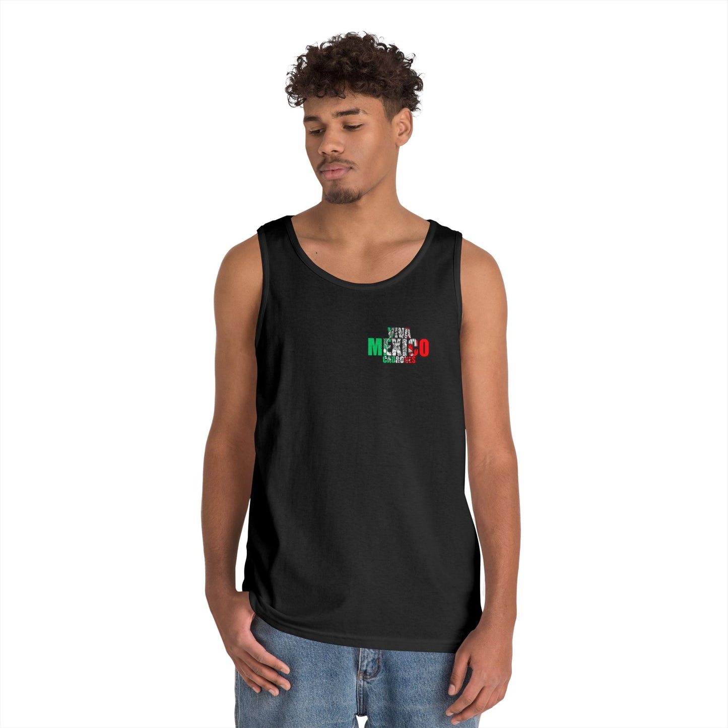 Unisex Heavy Cotton Tank Top - Más Mexicano, Fun Casual Wear, Summer Essentials, Cool Gift for Friends, Statement Tee