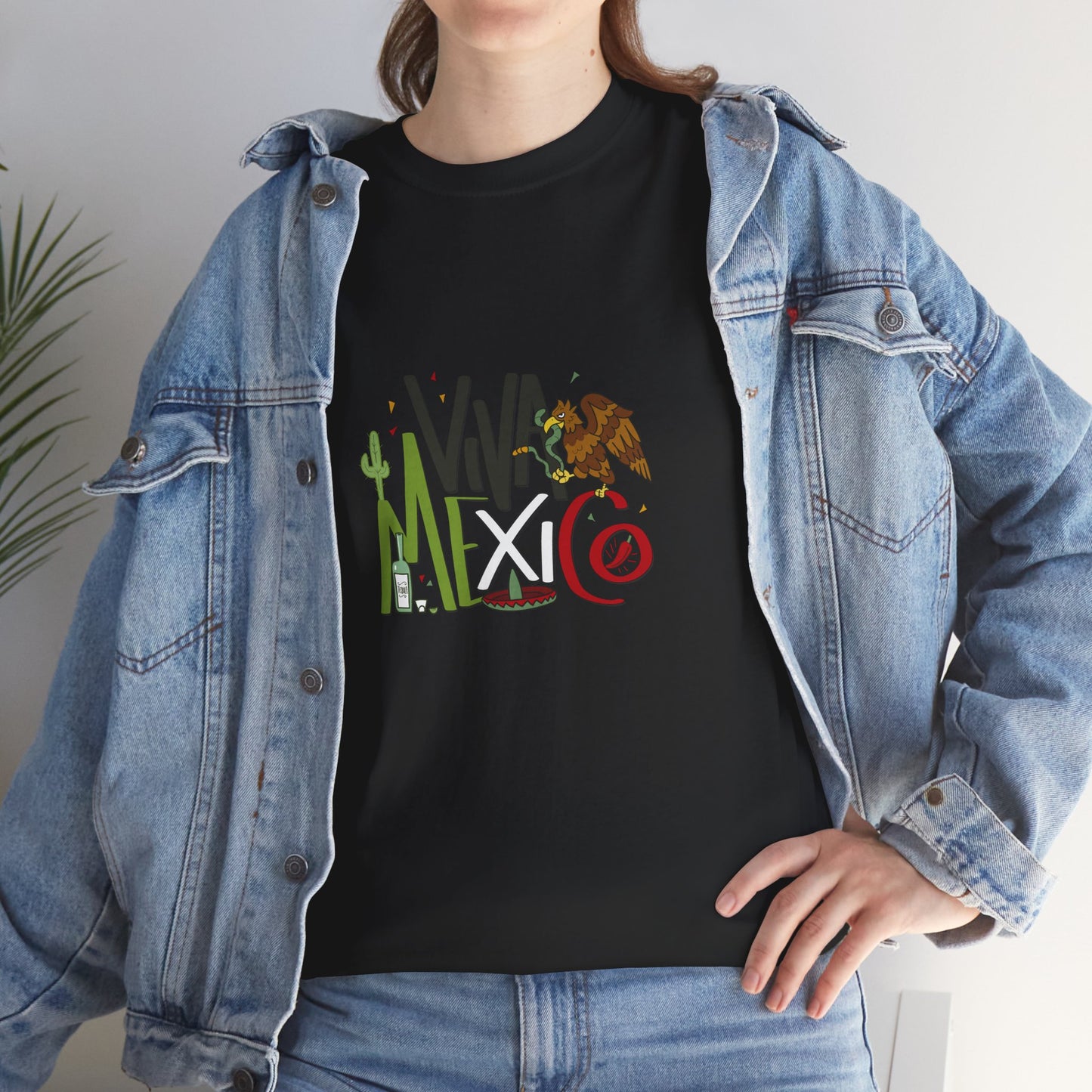 Viva Mexico Tee | Unisex Heavy Cotton T-Shirt, Travel Souvenir, Festival Wear, Cultural Celebration, Gifts for Her/Him