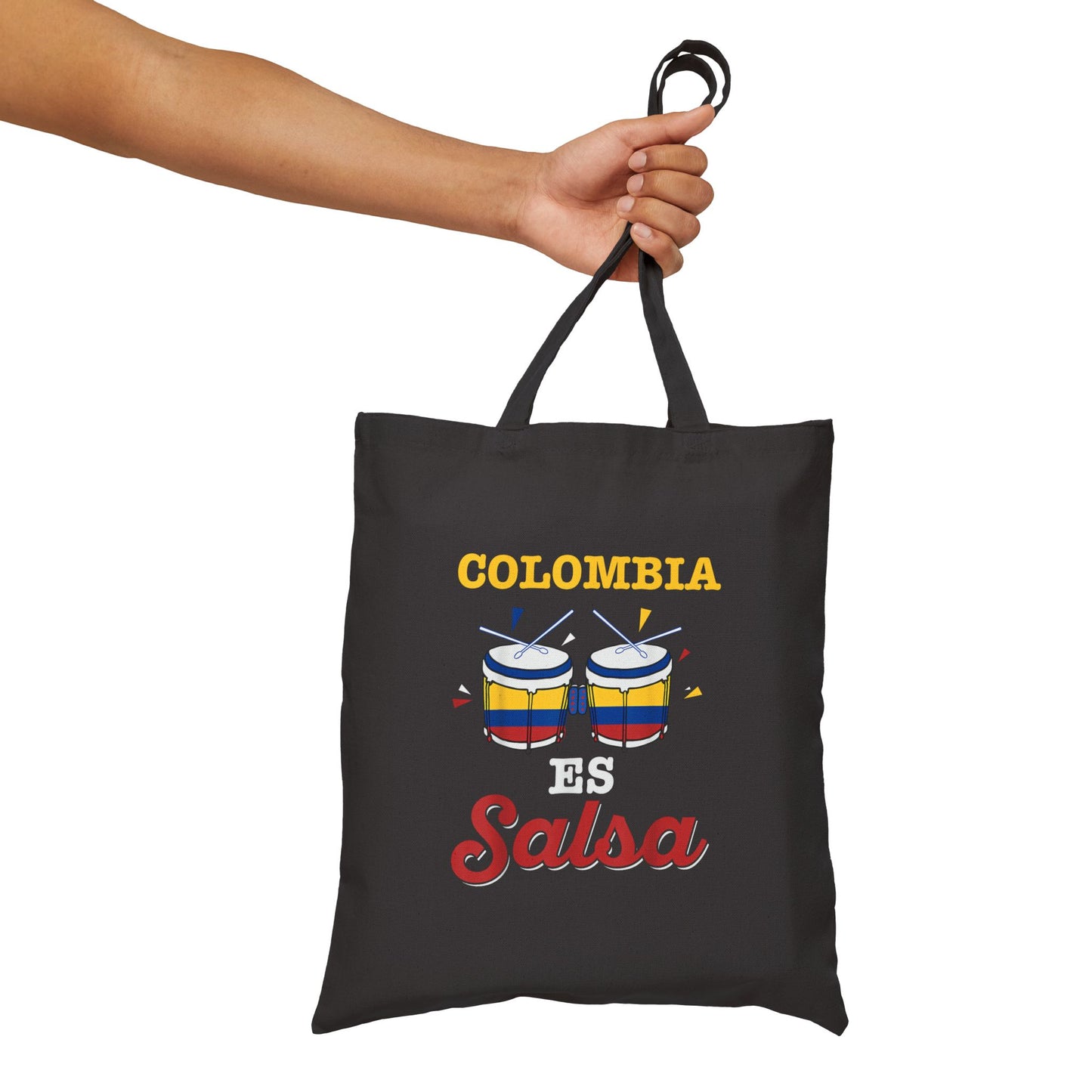 Colombia Salsa Cotton Canvas Tote Bag | Festival Bag, Shopping Tote, Eco-Friendly Bag, Gift for Salsa Lovers, Reusable Tote