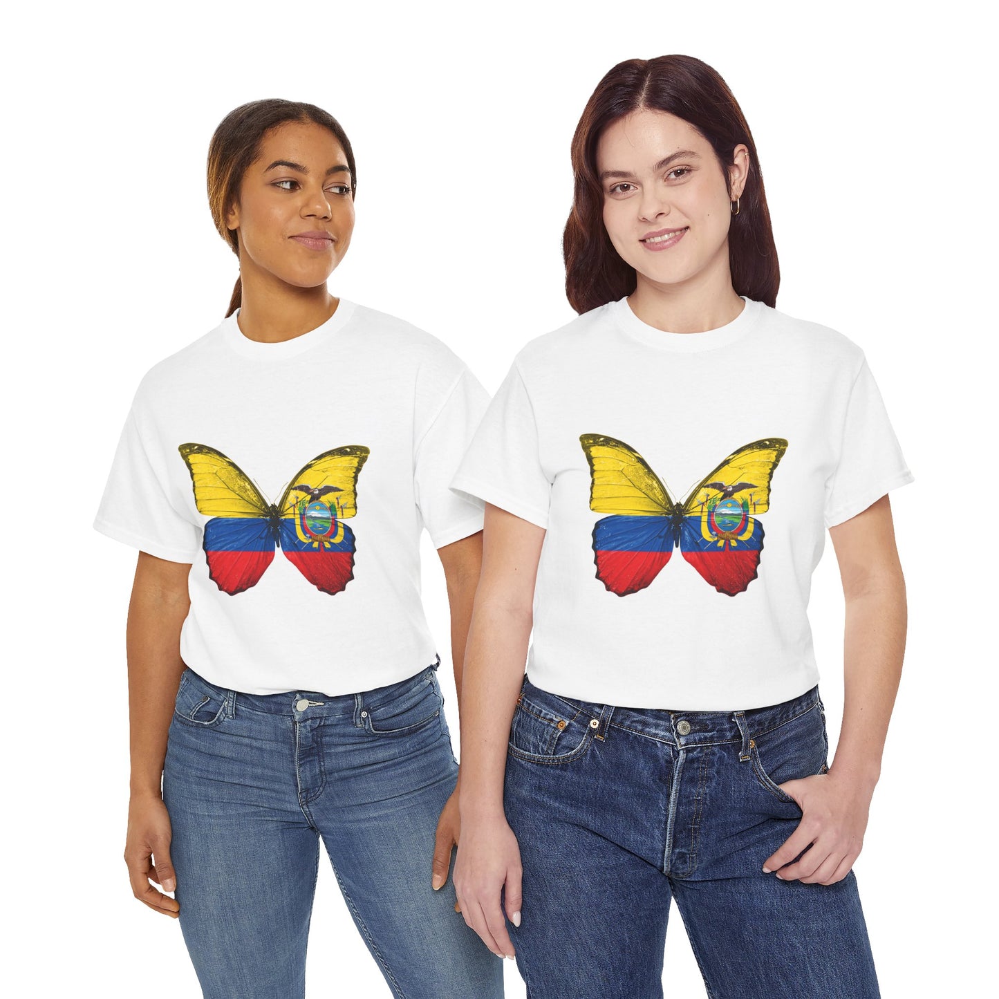Ecuador Butterfly Tee, Unisex Cotton Shirt, Eco-Friendly Gift, Travel Souvenir, Nature Lover Apparel, Festival Wear, Spring Fashion