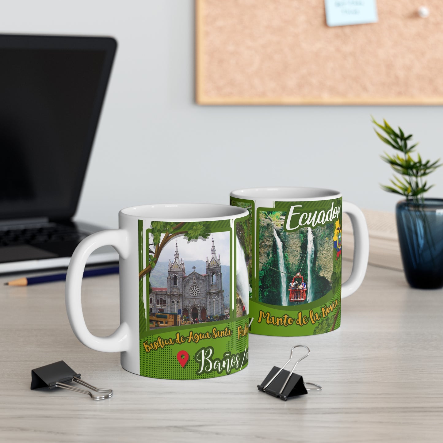 Travel Memories Mug, Scenic Coffee Cup, Nature Lover Gift, Adventure-themed Drinkware, Unique Souvenir for Travelers, Taza Ecuador