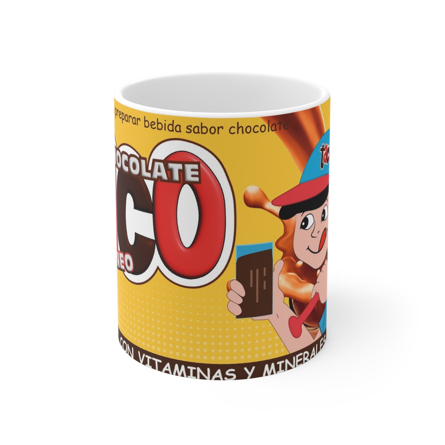 Chocolate Taco Instant Mug with Whimsical Design, Fun Gift for Kids, Hot Cocoa Lover Mug, Unique Retro Kitchen Decor, Collectible Coffee Cup