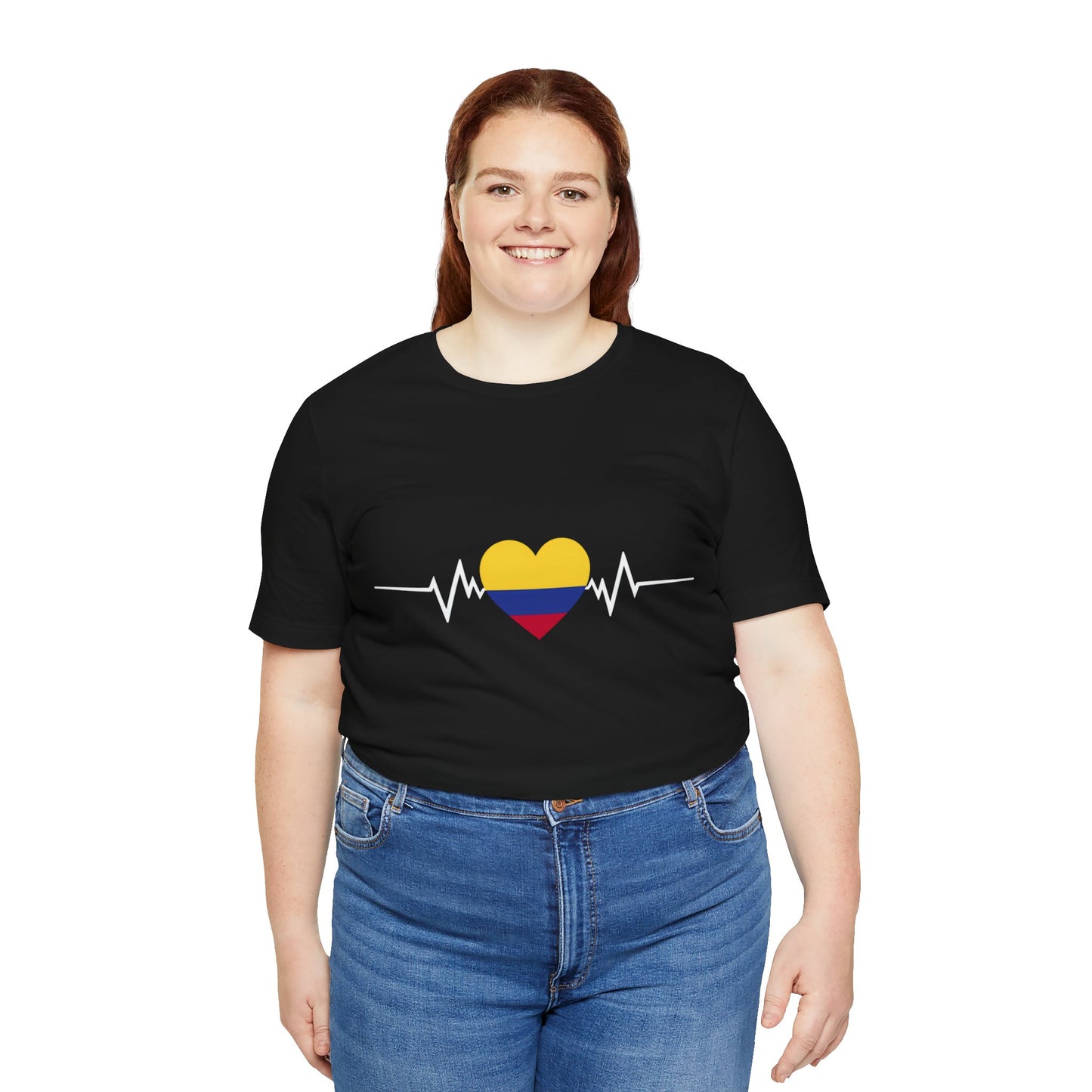 Colombian Heartbeat Tee - Unisex Jersey Short Sleeve T-Shirt, Casual Wear, Gift for Music Lovers, Heartbeat Design, Travel Apparel, [...]
