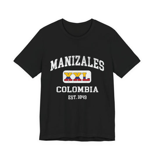 Vintage Manizales Colombia Tee, Unisex T-Shirt, Travel Souvenir, Casual Wear, Gift for Explorers, Est. 1849
