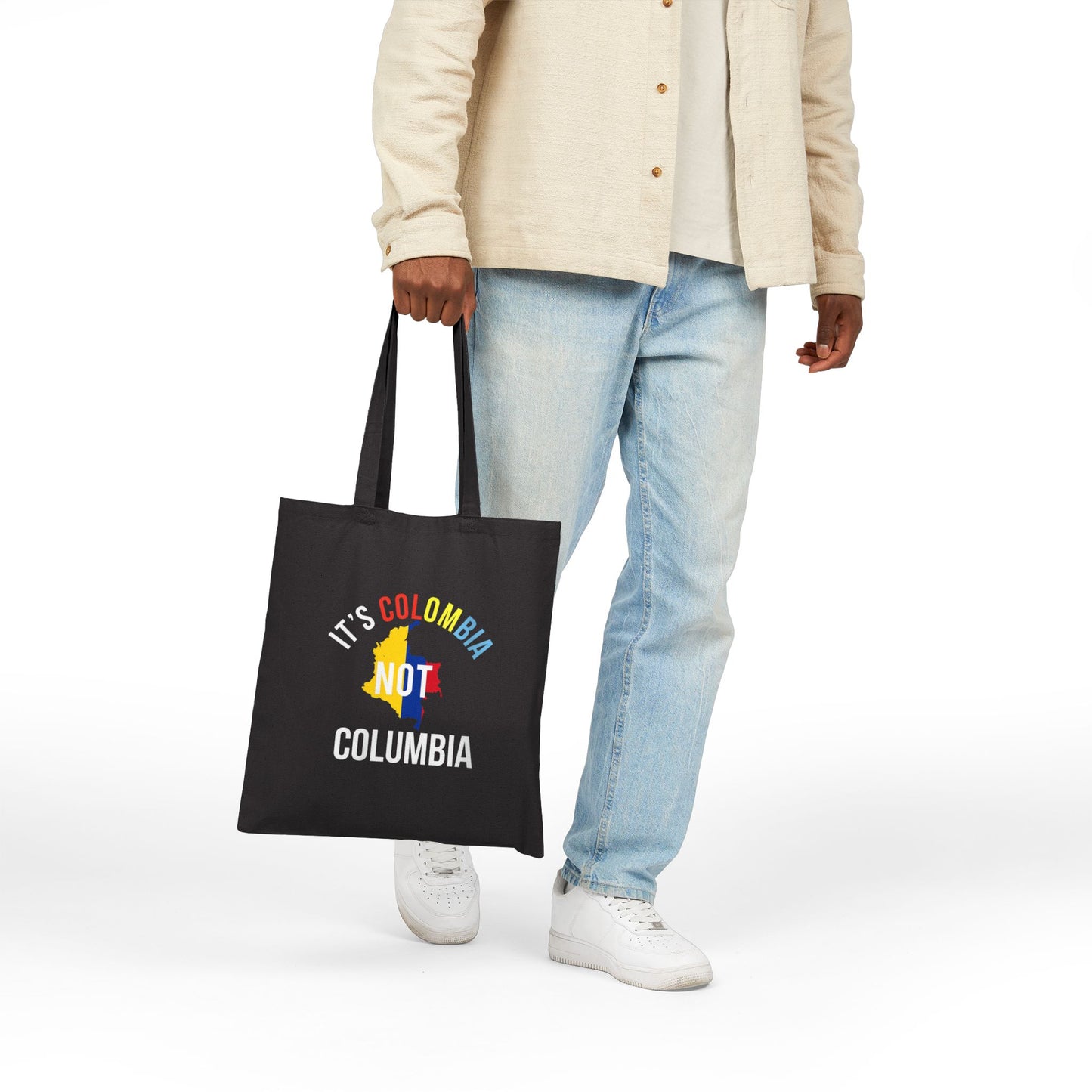 Colombia Pride Tote Bag - Eco-Friendly Canvas, Reusable Grocery Bag, Travel Tote, Gift for Colombians, Language Awareness