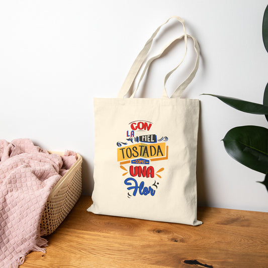 Colorful Quote Cotton Tote Bag - Perfect for Shopping, Beach Days, Gifts, Market Runs, Floral Designs, Venezuela Tote Bag