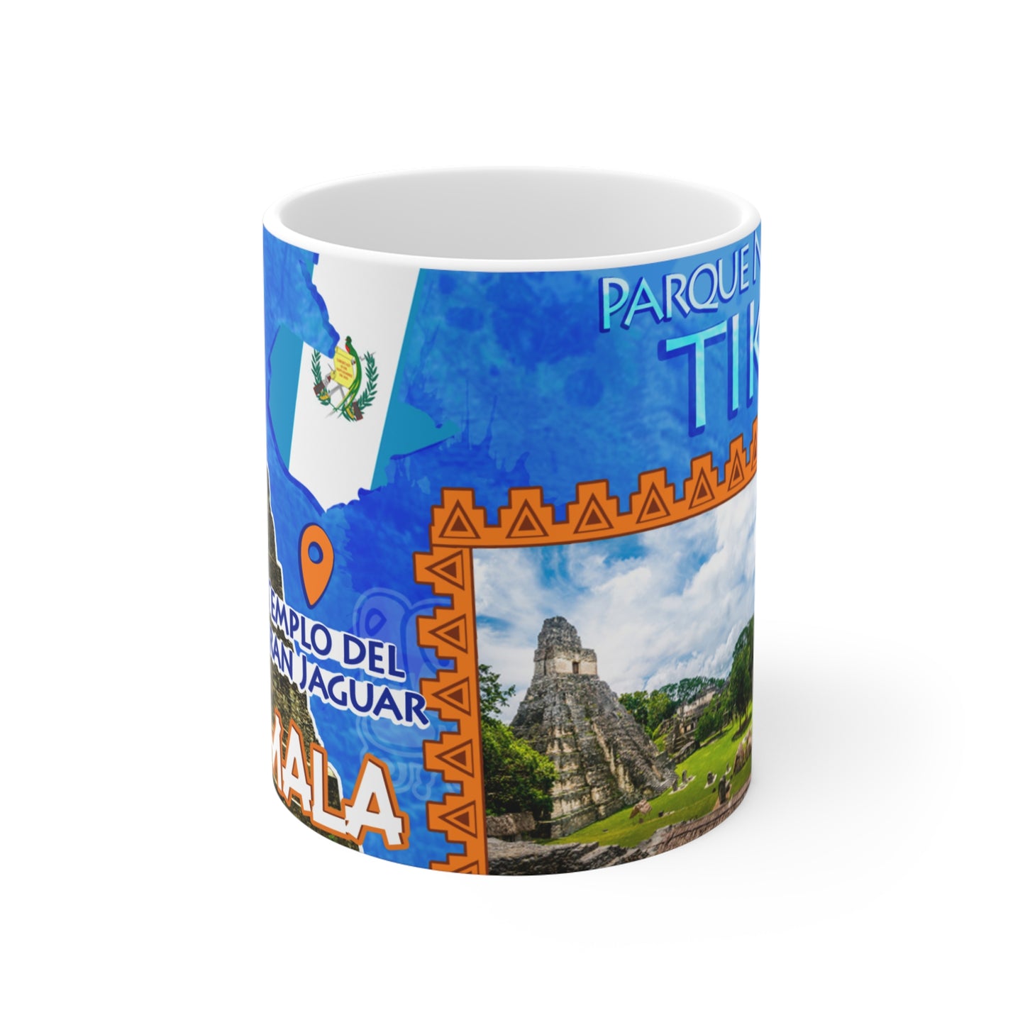 Guatemala Travel Mug, Perfect for Coffee Lovers, Souvenir Gift for Travelers, Explore Ancient Wonders, Unique Printed Ceramic Mug, Taza Guatemala