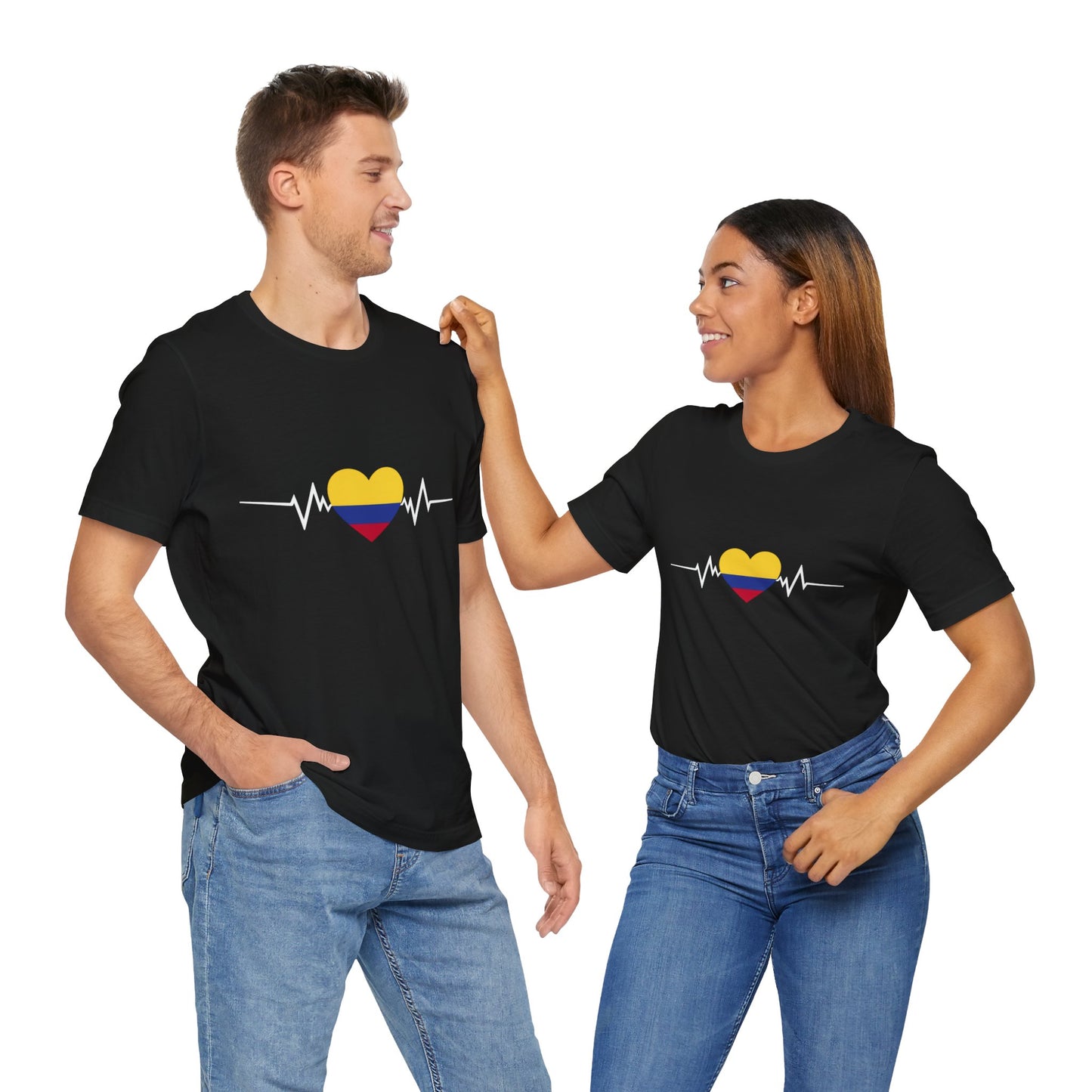 Colombian Heartbeat Tee - Unisex Jersey Short Sleeve T-Shirt, Casual Wear, Gift for Music Lovers, Heartbeat Design, Travel Apparel, [...]