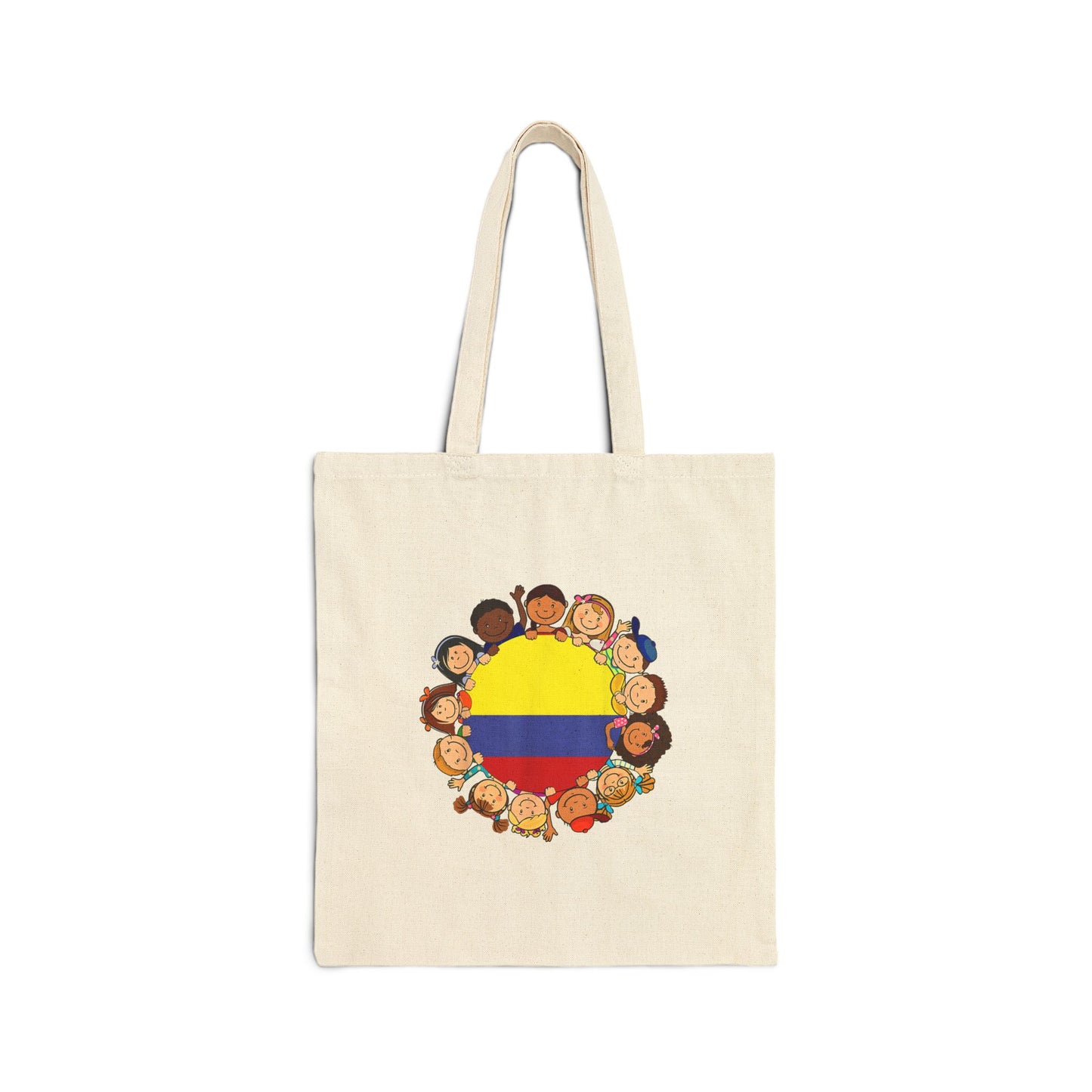 Colorful Colombia Kids Cotton Canvas Tote Bag, Eco-Friendly Shopper, Beach Tote, School Bag, Unique Gift for Kids
