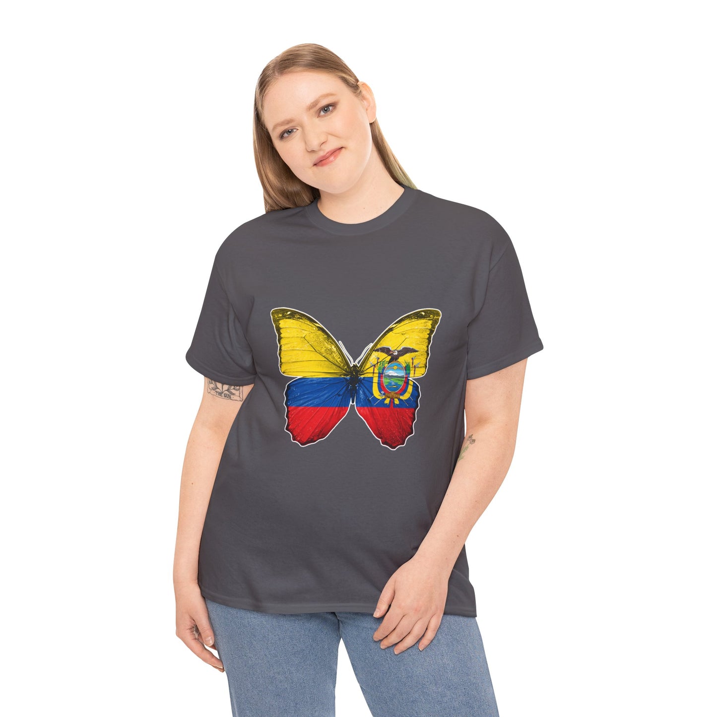 Ecuador Butterfly Tee, Unisex Cotton Shirt, Eco-Friendly Gift, Travel Souvenir, Nature Lover Apparel, Festival Wear, Spring Fashion