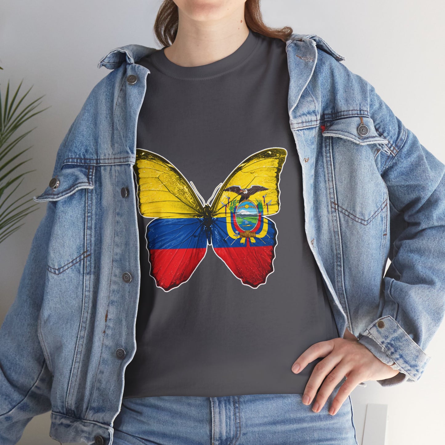 Ecuador Butterfly Tee, Unisex Cotton Shirt, Eco-Friendly Gift, Travel Souvenir, Nature Lover Apparel, Festival Wear, Spring Fashion