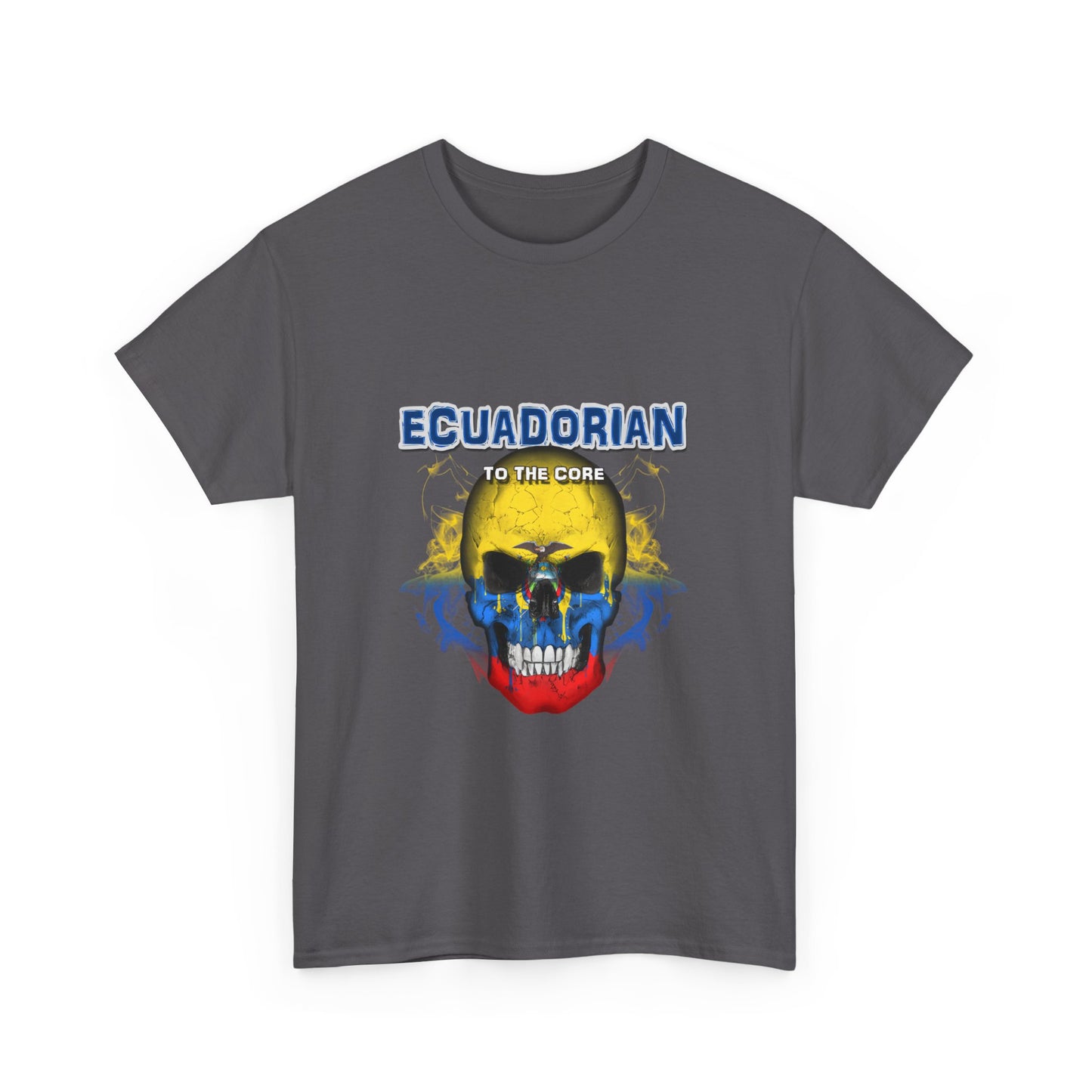 Ecuadorian Skull Tee - Unisex Heavy Cotton T-Shirt, Ecuador Pride Shirt, Skulls Design, Gift for Ecuadorians, Casual Wear, Unique Tee