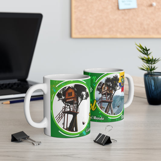 Ecuador Tree House Mug, Casa del Árbol Coffee Cup, Eco-Friendly Travel Gift, Adventure Souvenir, Unique Experience Mug, Taza Ecuador