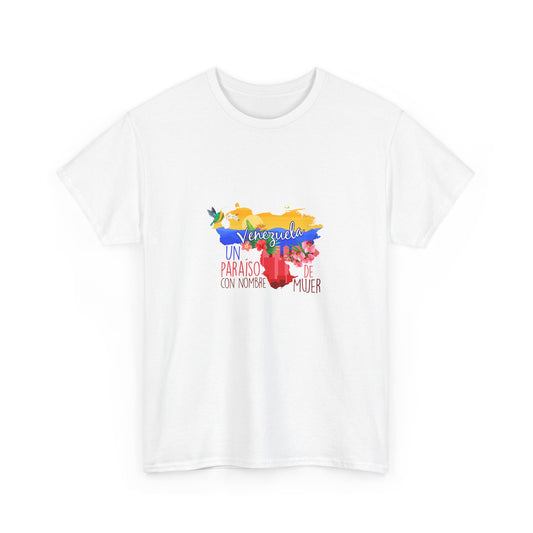 Vibrant Paradise Unisex Heavy Cotton Tee, Gift for Nature Lovers, Casual Wear, Summer Outfit, Venezuela Shirt