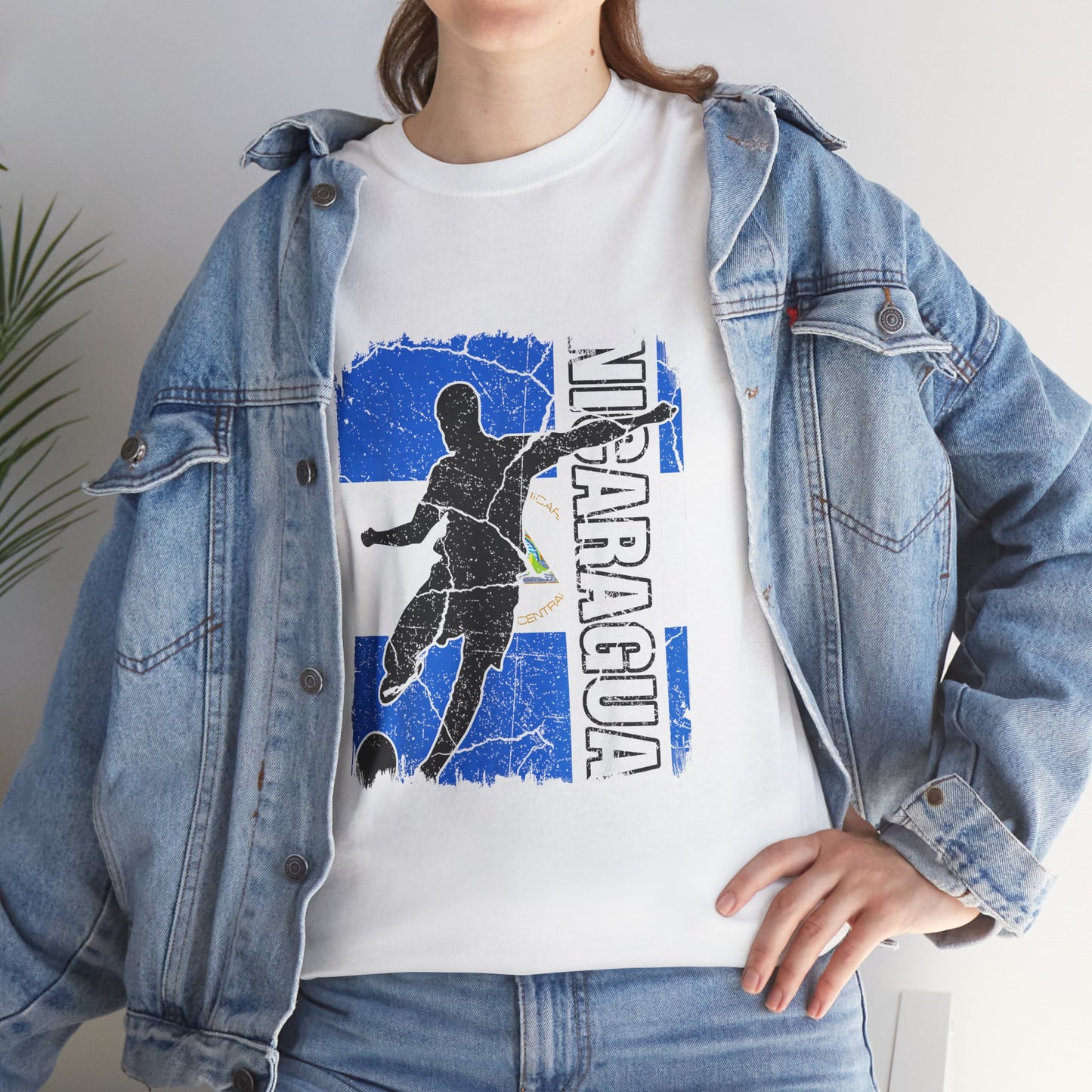 Nicaragua Soccer Unisex Heavy Cotton Tee, Casual T-Shirt, Sportswear, Gift for Soccer Fans, Travel Souvenir