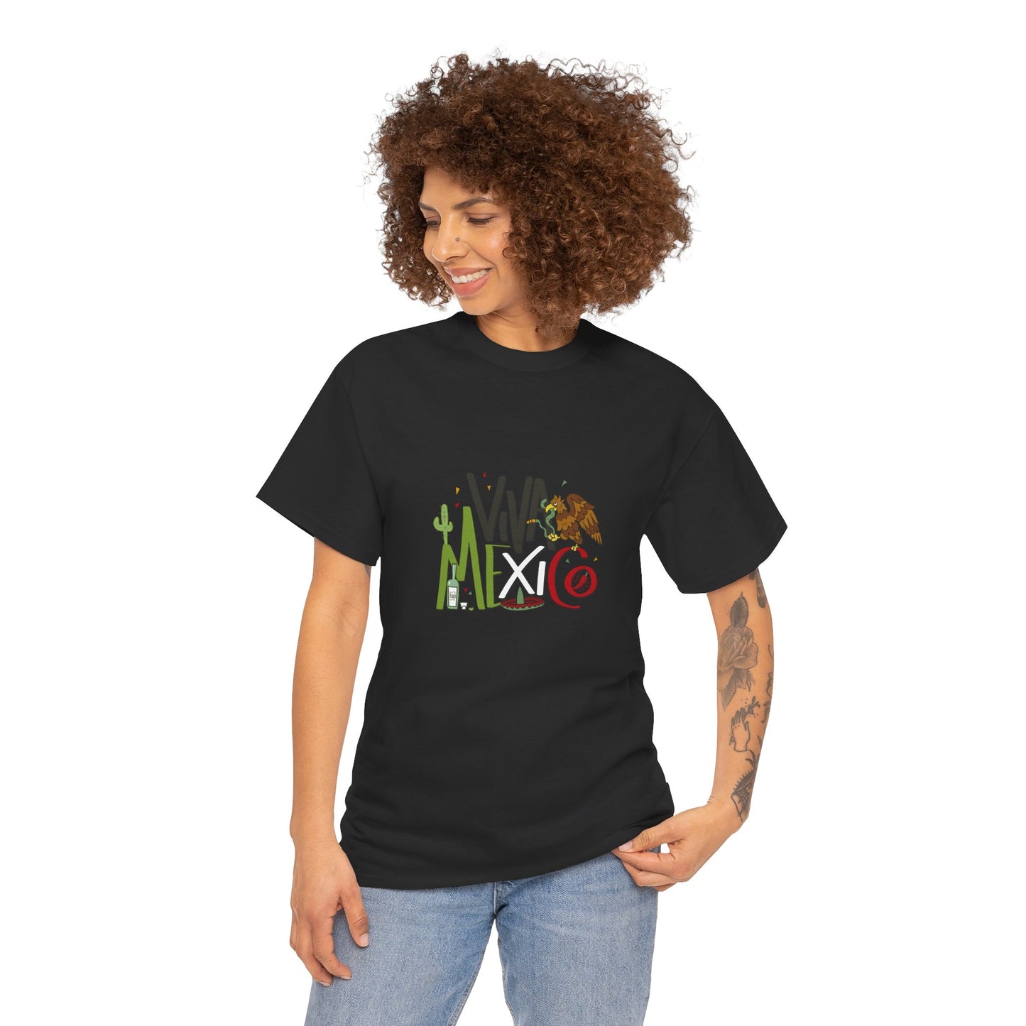 Viva Mexico Tee | Unisex Heavy Cotton T-Shirt, Travel Souvenir, Festival Wear, Cultural Celebration, Gifts for Her/Him