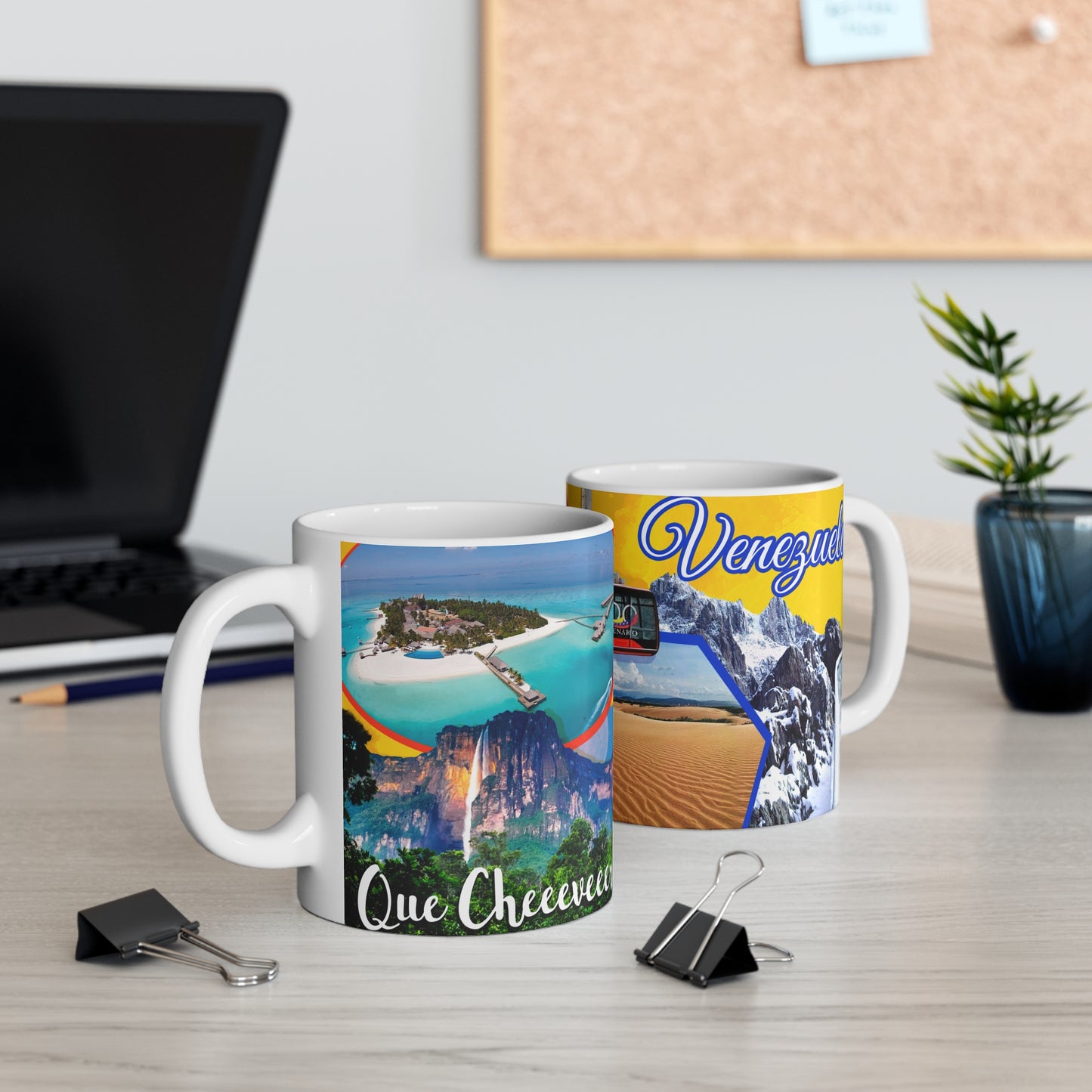 Vibrant Travel Mug, Souvenir Coffee Cup, Scenic Gift for Explorers, Unique Vacation Keepsake, Fun Memory Mug, Taza Venezuela, Que Chevere